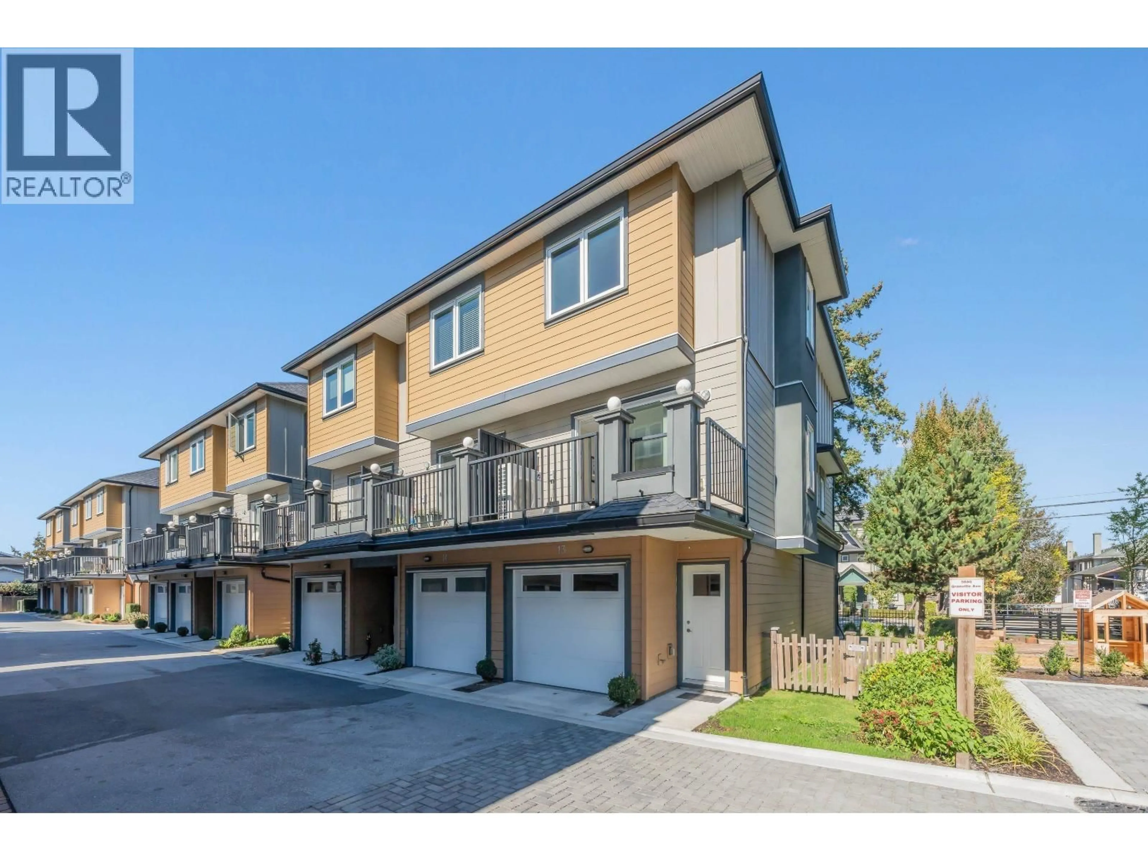 A pic from outside/outdoor area/front of a property/back of a property/a pic from drone, street for 13 - 9800 GRANVILLE AVENUE, Richmond British Columbia V6Y1R3