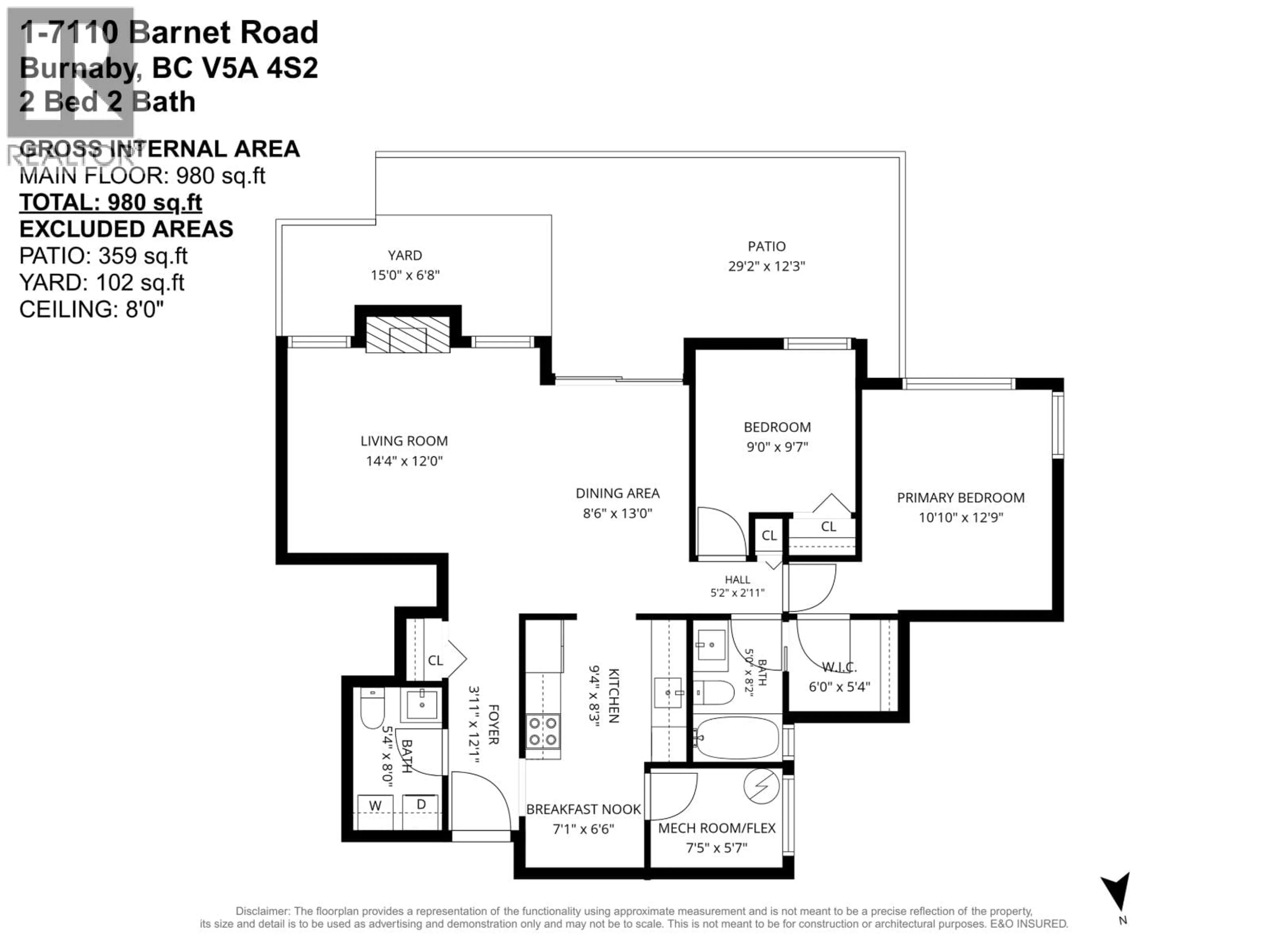 Floor plan for 1 - 7110 BARNET ROAD, Burnaby British Columbia V5A4S2