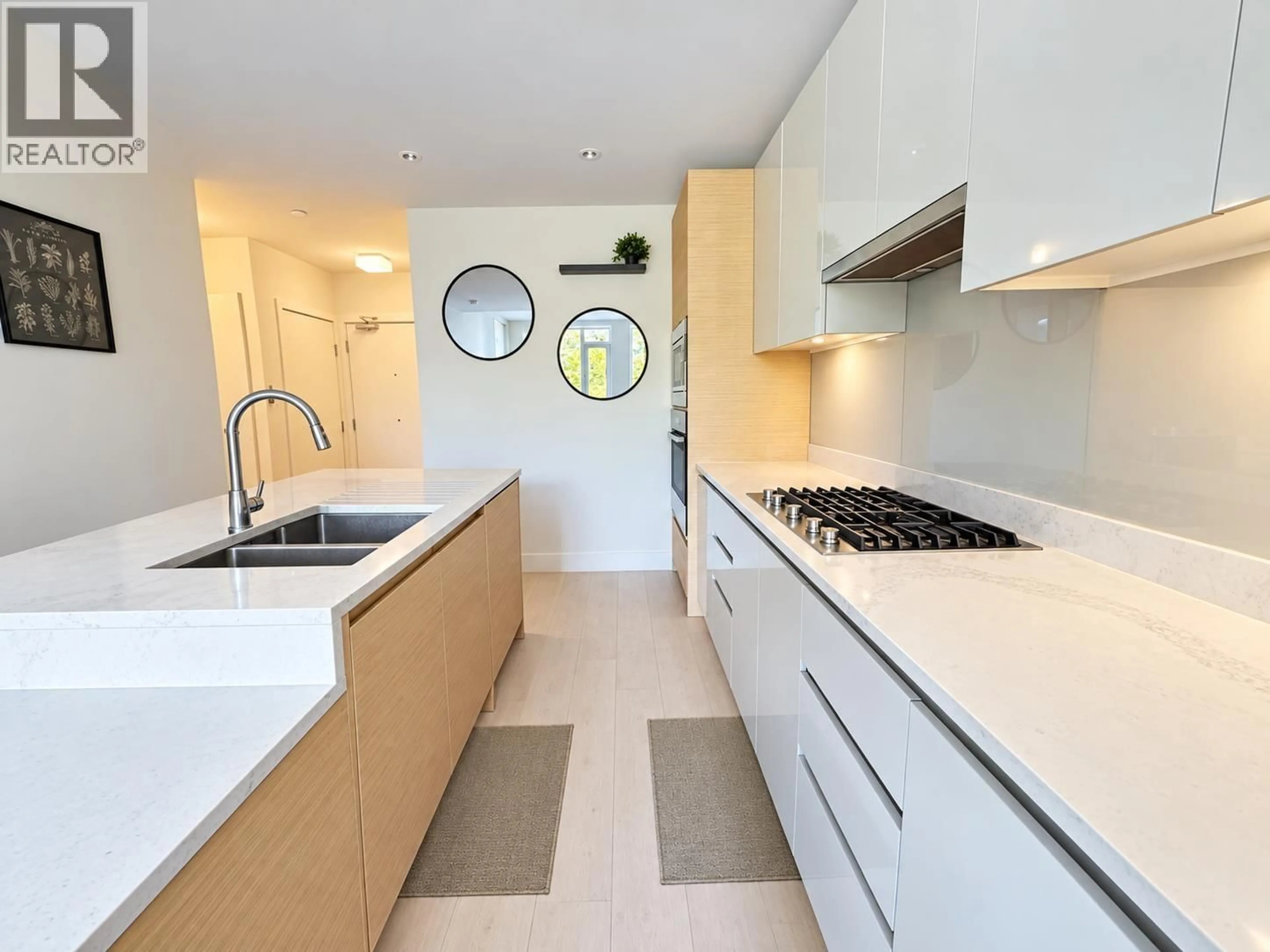 Contemporary kitchen, ceramic/tile floor for 509 - 3538 SAWMILL CRESCENT, Vancouver British Columbia V5S0J8