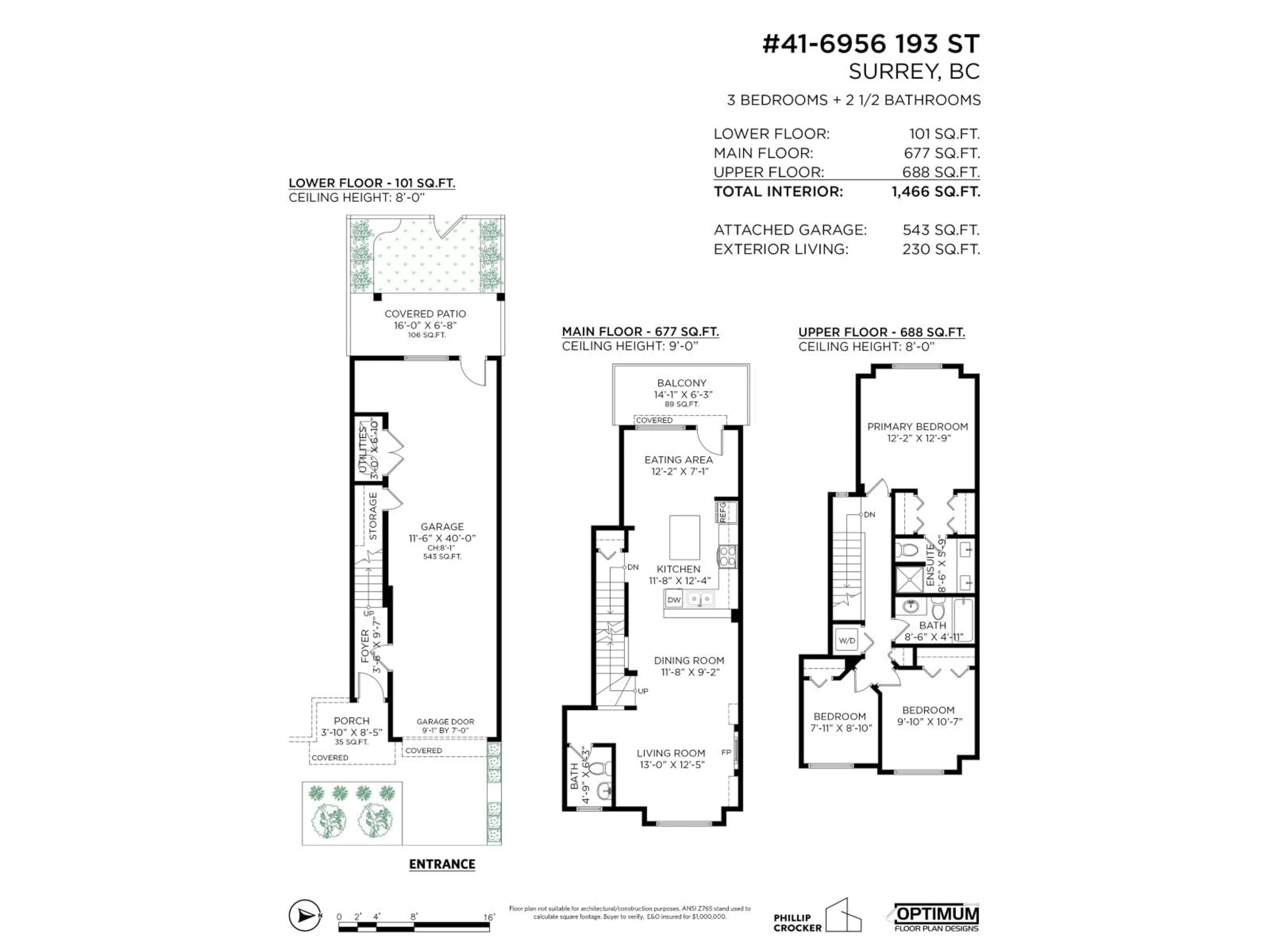 Floor plan for 41 - 6956 193 STREET, Surrey British Columbia V4N6E7
