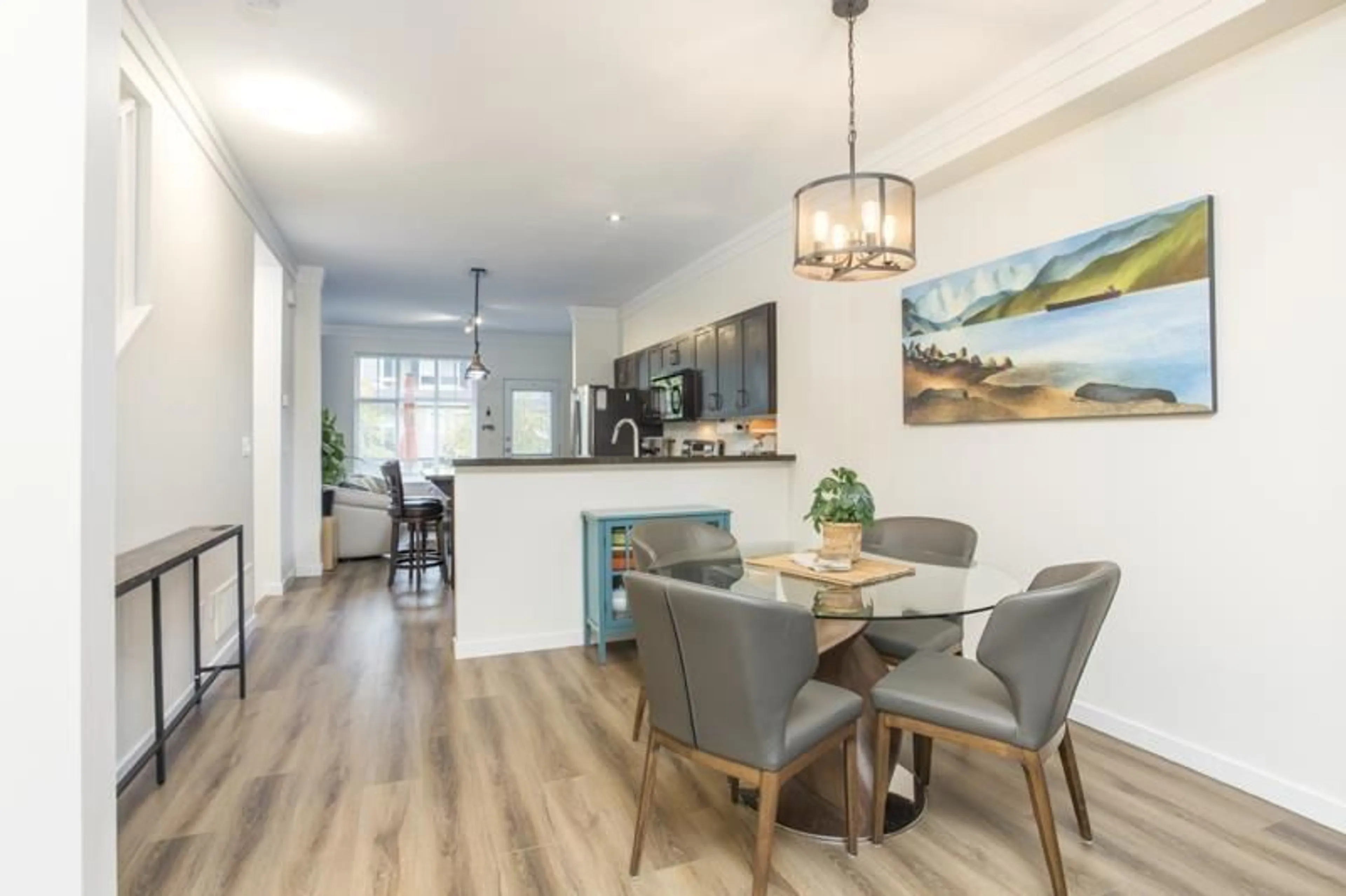 Open concept kitchen, wood/laminate floor for 41 - 6956 193 STREET, Surrey British Columbia V4N6E7