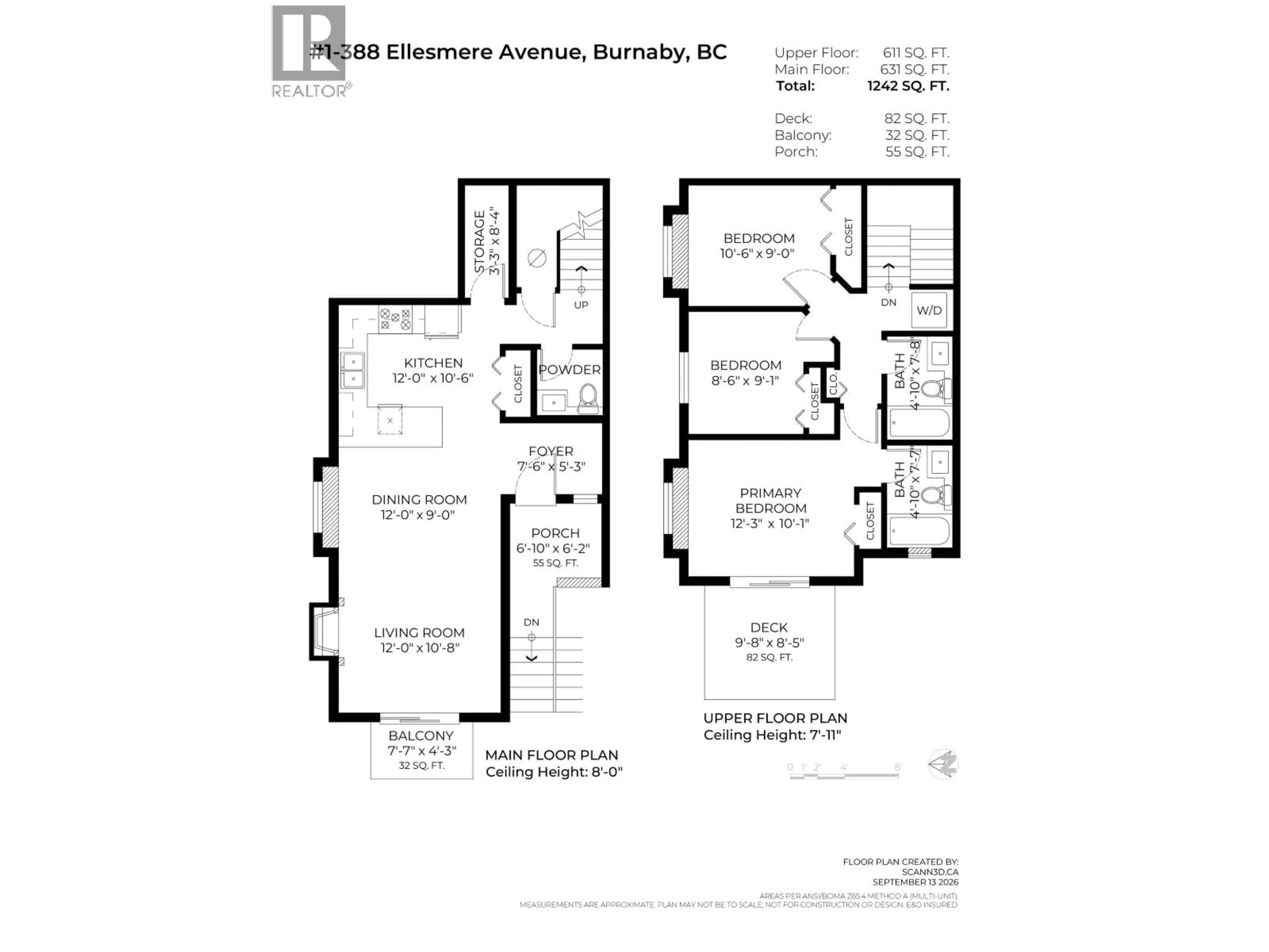Floor plan for 1 - 388 ELLESMERE AVENUE, Burnaby British Columbia V6B3S9