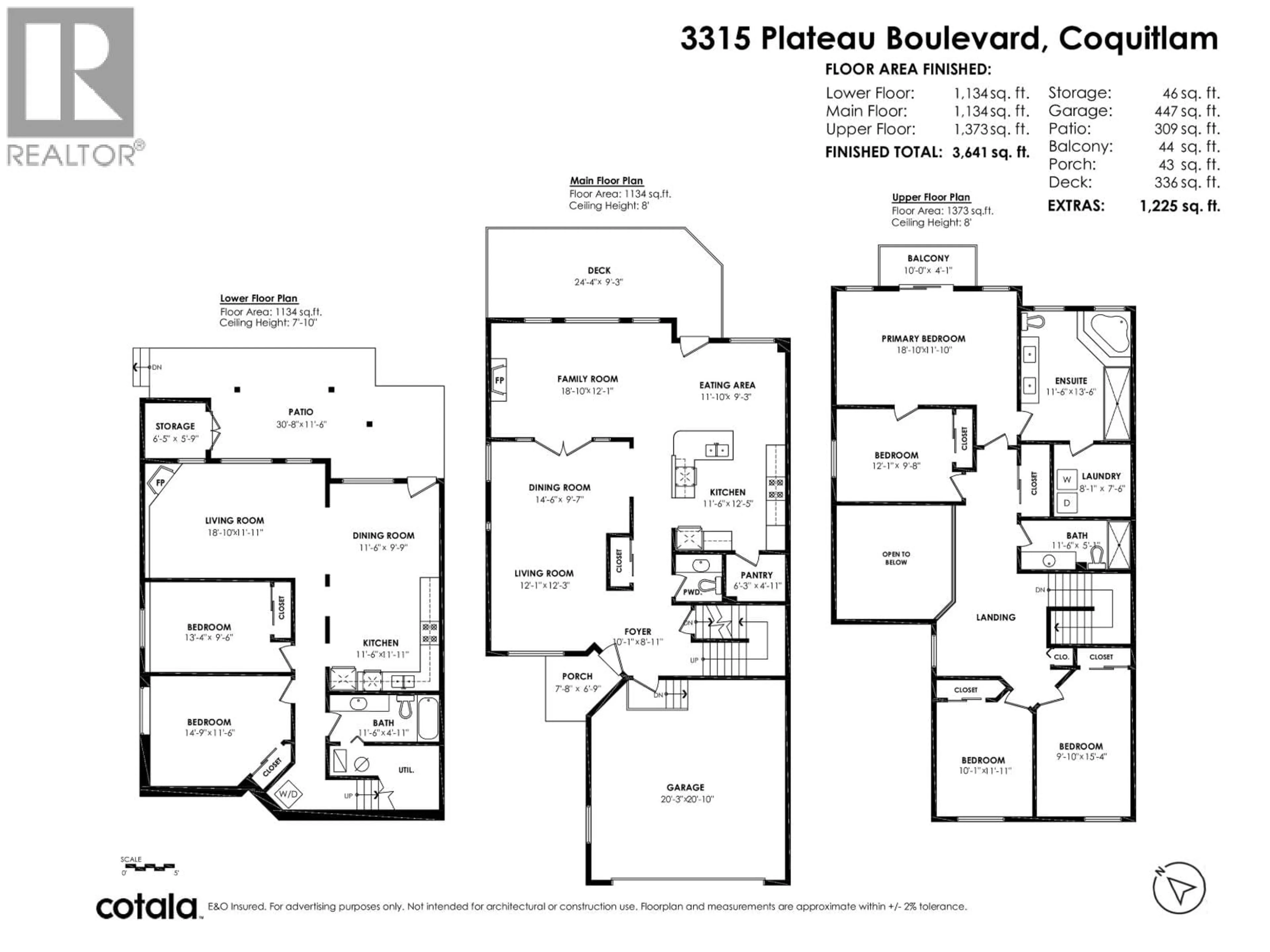 Floor plan for 3315 PLATEAU BOULEVARD, Coquitlam British Columbia V3E3B8