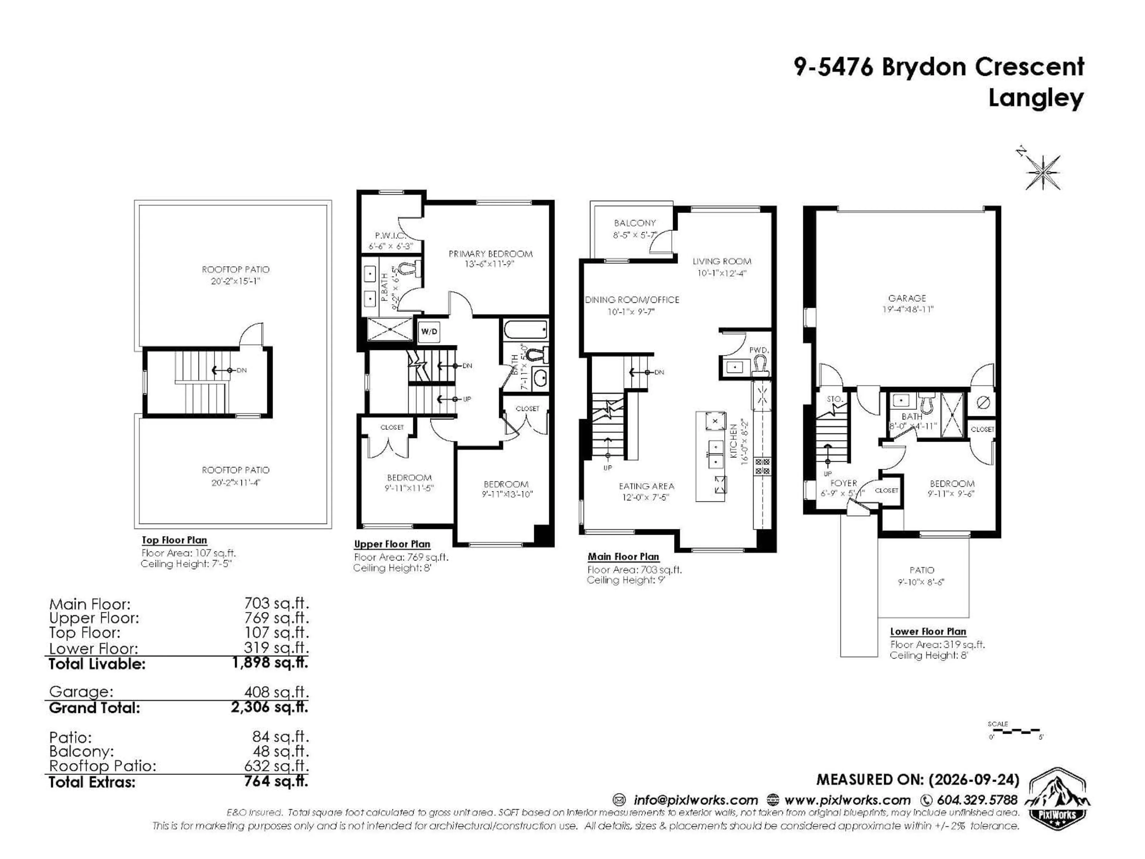 Floor plan for 9 - 5476 BRYDON CRESCENT, Langley British Columbia V3A0N7
