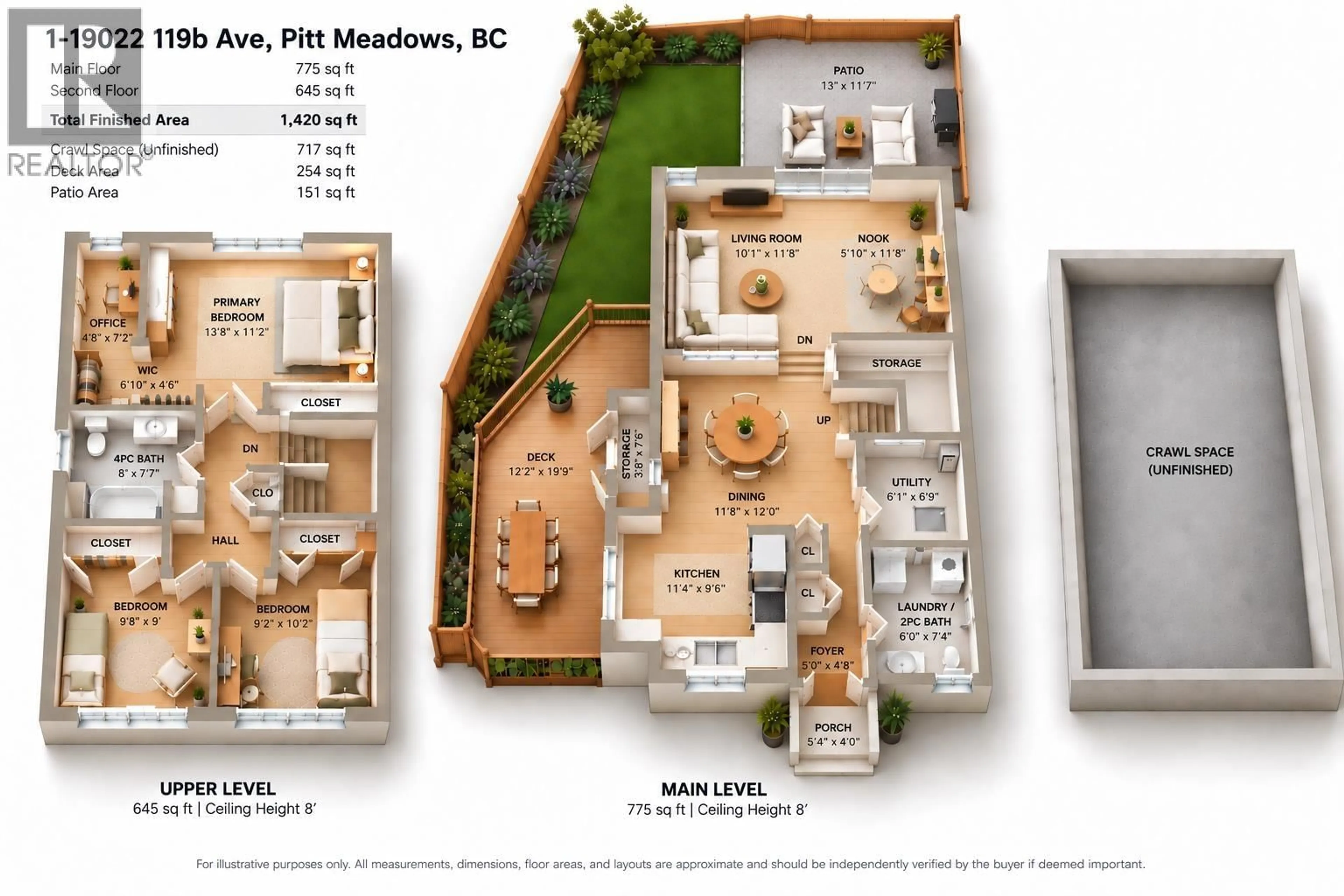 Floor plan for 1 - 19022 119B AVENUE, Pitt Meadows British Columbia V3Y1X5
