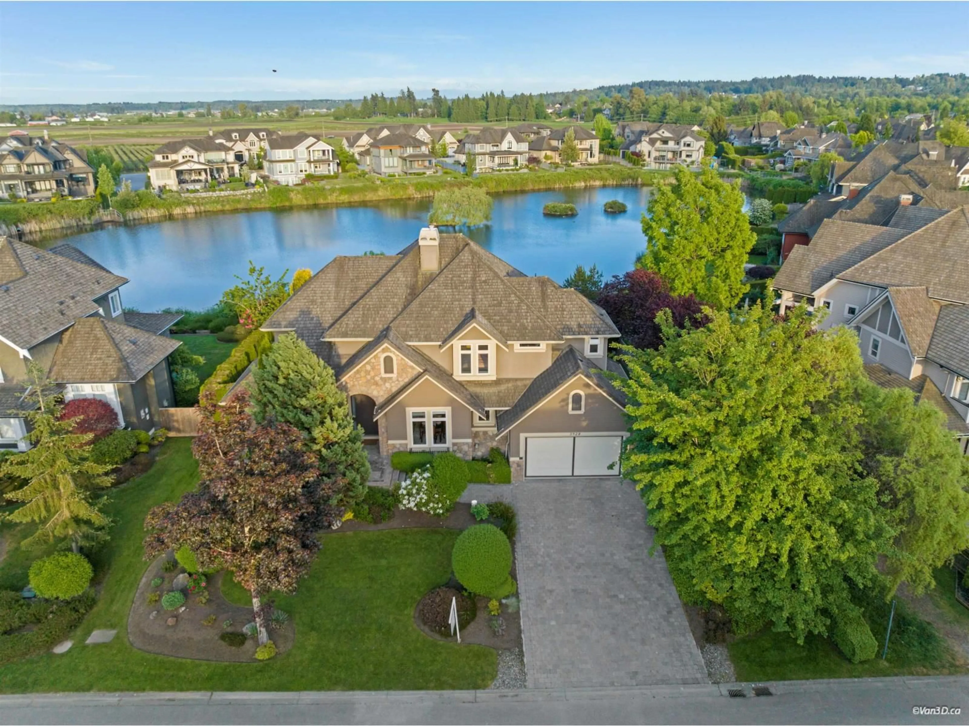 A pic from outside/outdoor area/front of a property/back of a property/a pic from drone, water/lake/river/ocean view for 3928 159 STREET, Surrey British Columbia V3Z0Y3