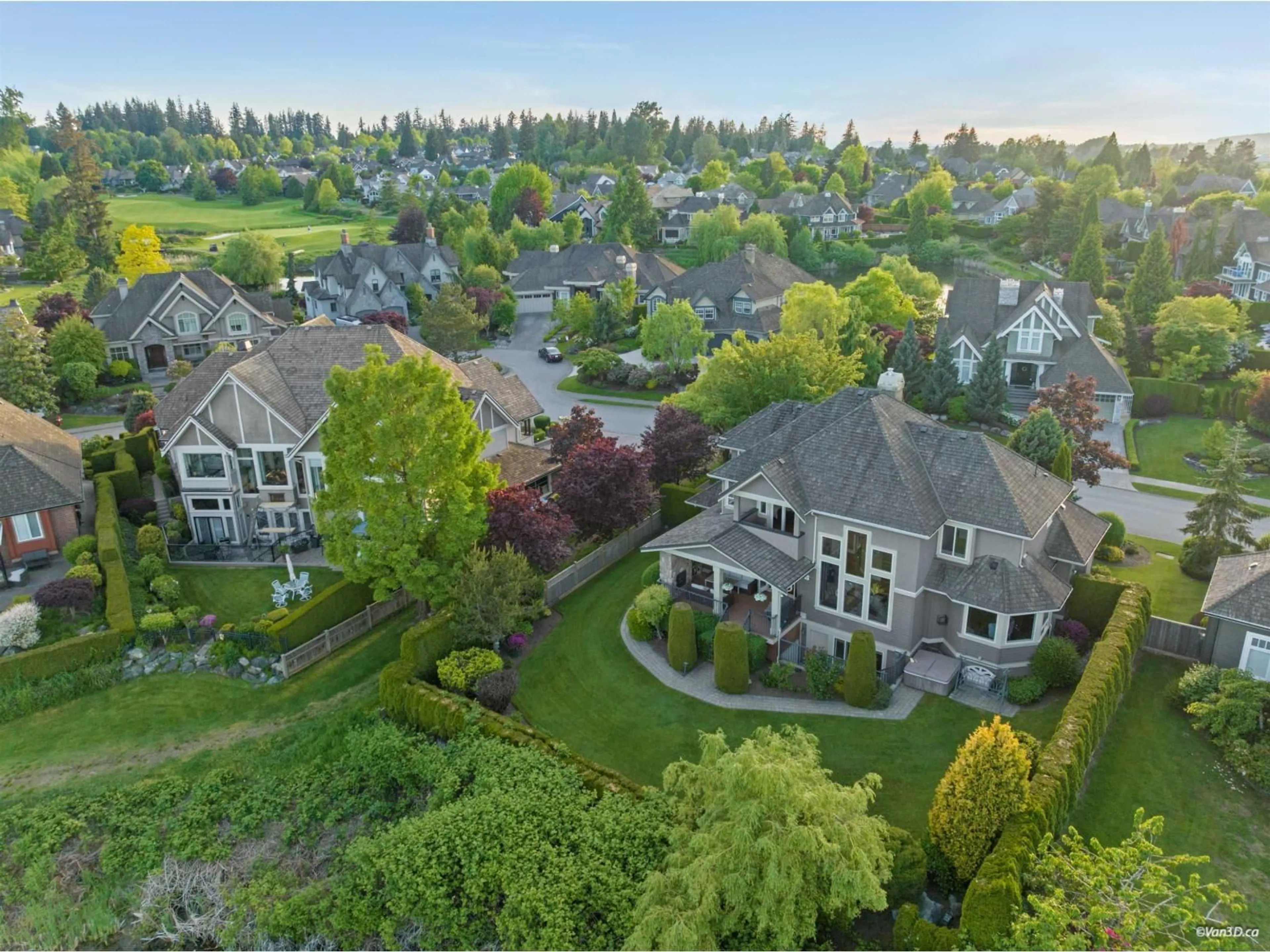 A pic from outside/outdoor area/front of a property/back of a property/a pic from drone, mountain view for 3928 159 STREET, Surrey British Columbia V3Z0Y3