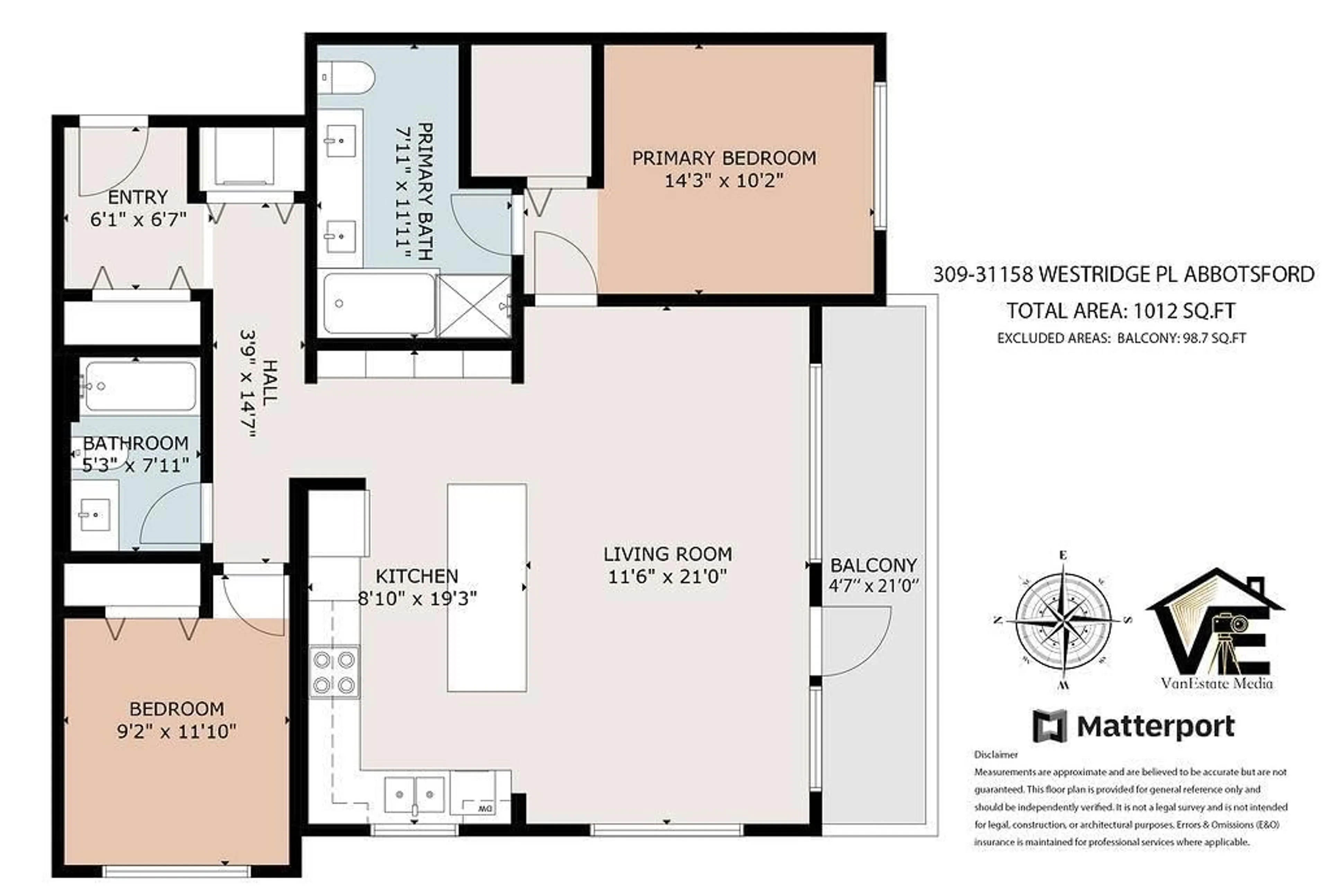 Floor plan for 309 - 31158 WESTRIDGE PLACE, Abbotsford British Columbia V2T0K5