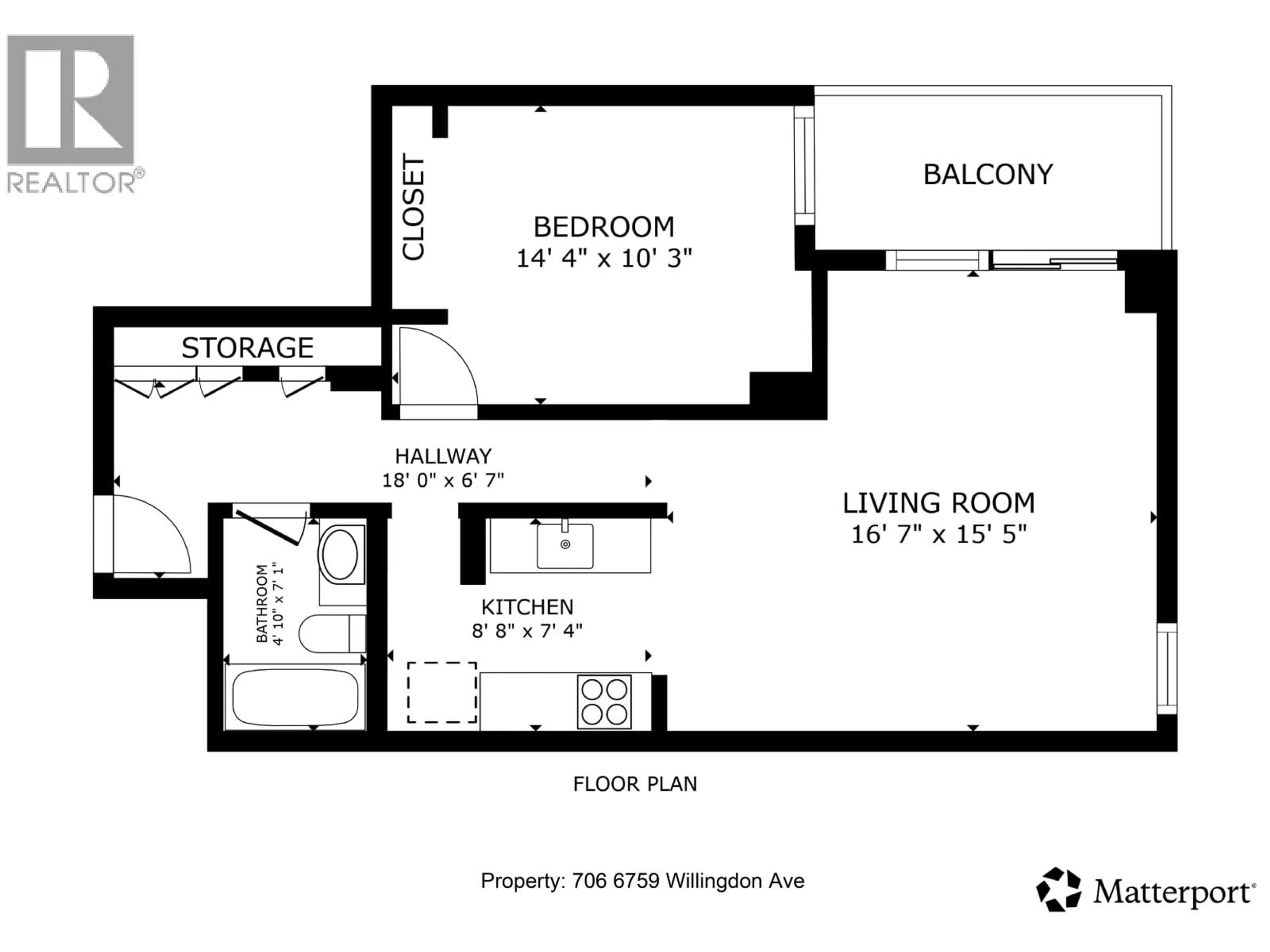 Floor plan for 706 - 6759 WILLINGDON AVENUE, Burnaby British Columbia V5H3Y9