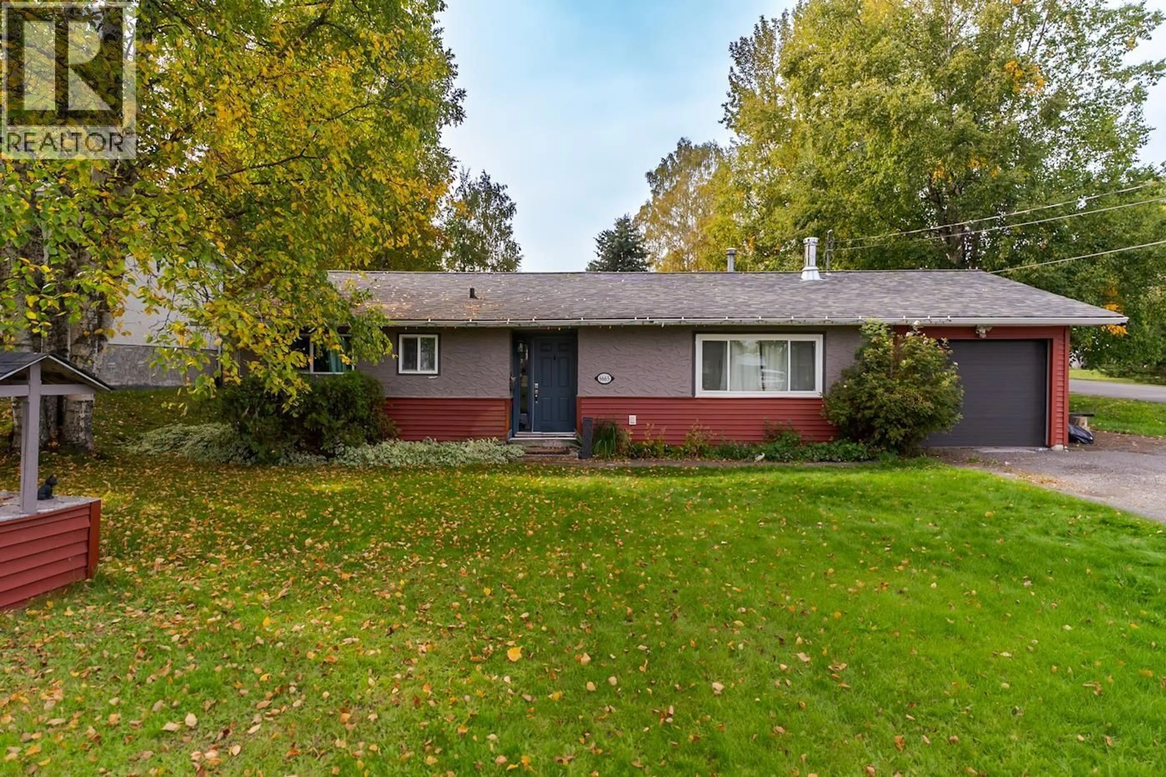 Home with vinyl exterior material, street for 6665 EDELWEISS ROAD, Prince George British Columbia V2K3G1