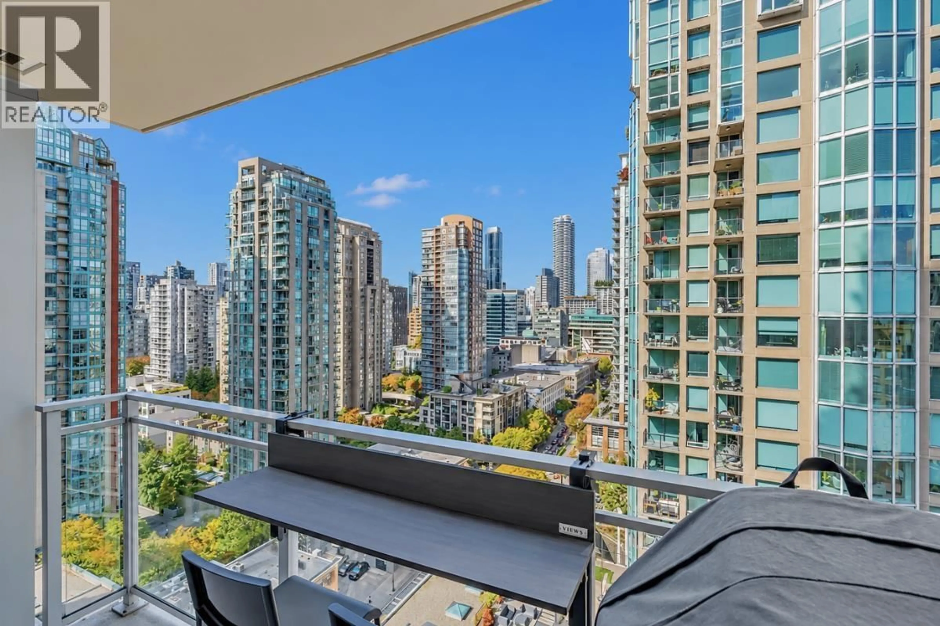 Balcony in the apartment, city buildings view from balcony for 2102 - 888 HOMER STREET, Vancouver British Columbia V6B0H7