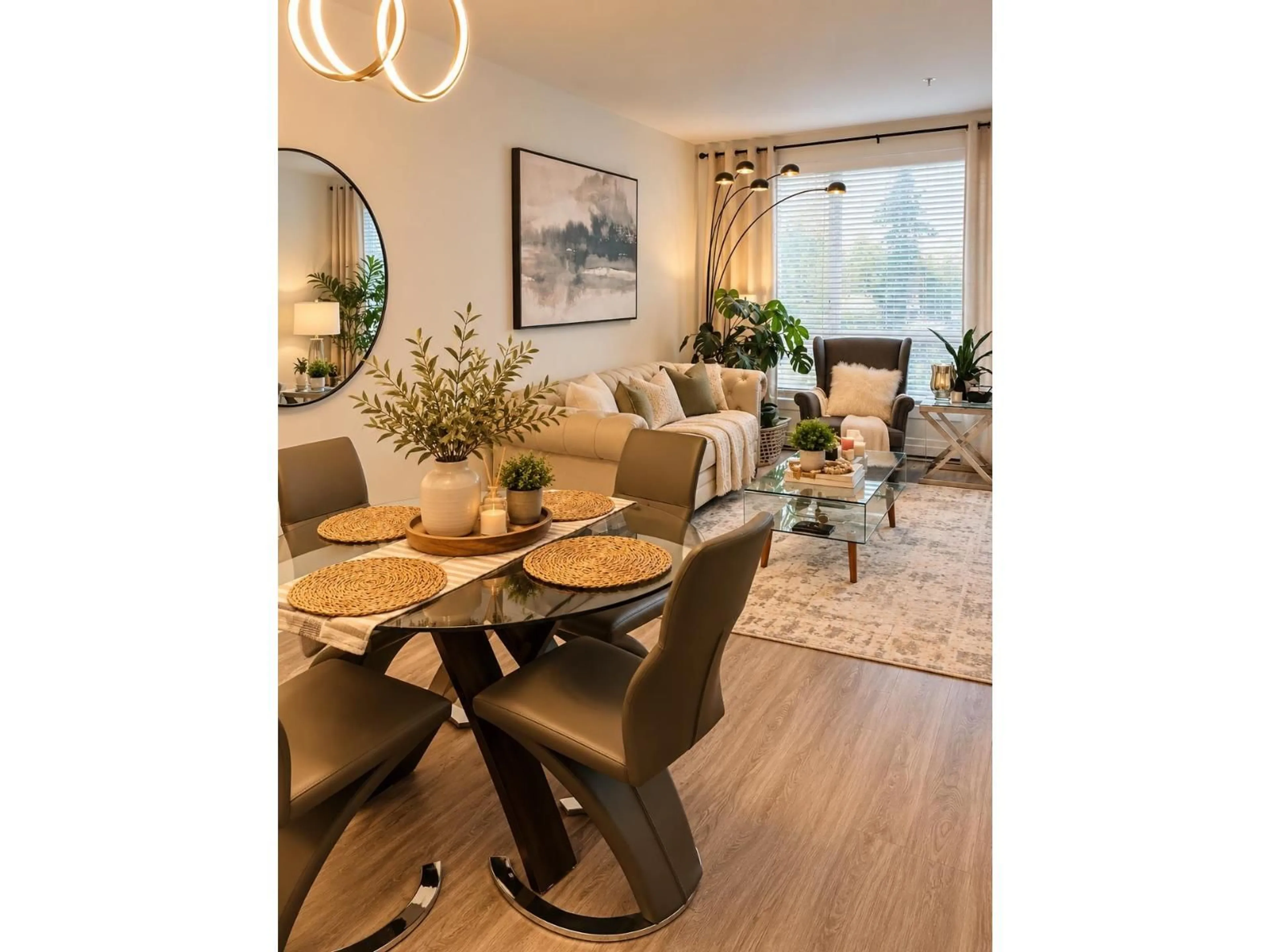 Living room with furniture, wood/laminate floor for 417 - 14333 104 AVENUE, Surrey British Columbia V3T0E1