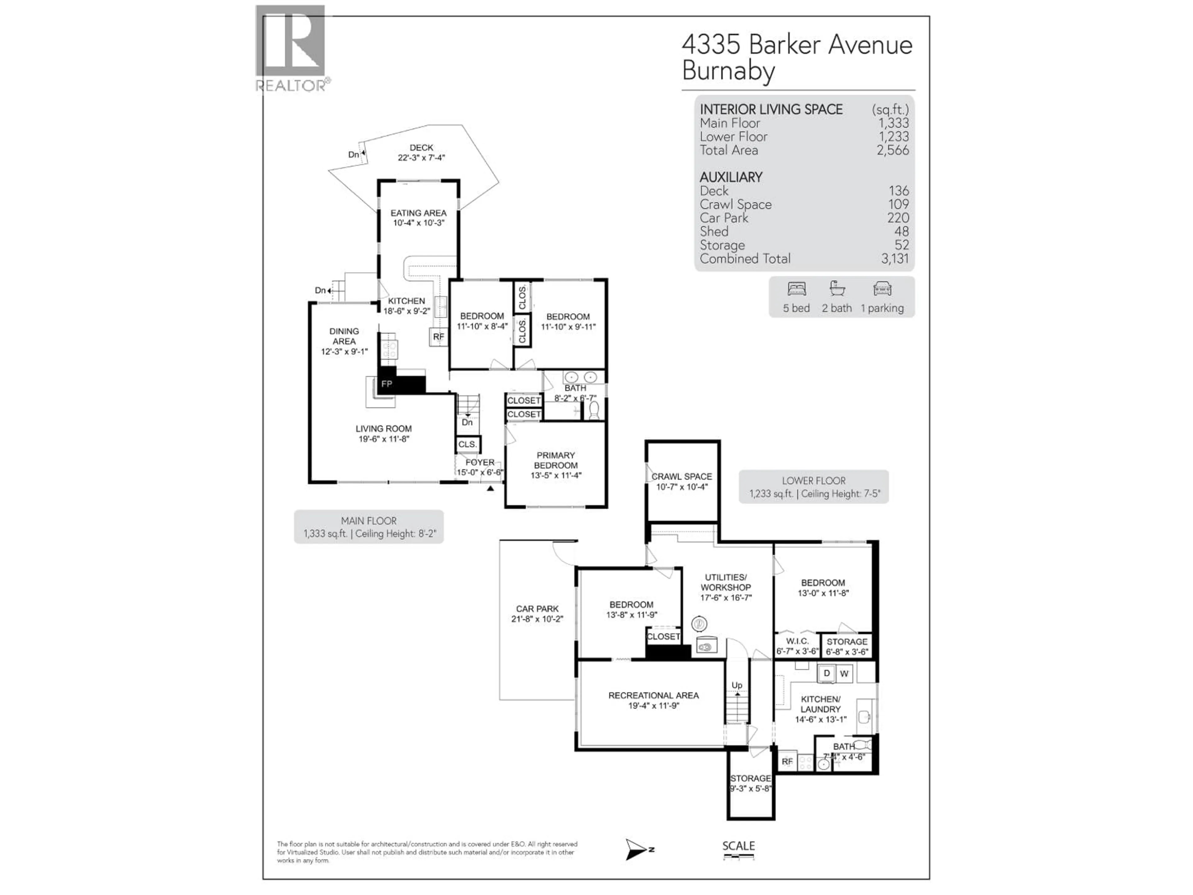 Floor plan for 4335 BARKER AVENUE, Burnaby British Columbia V5G3C3