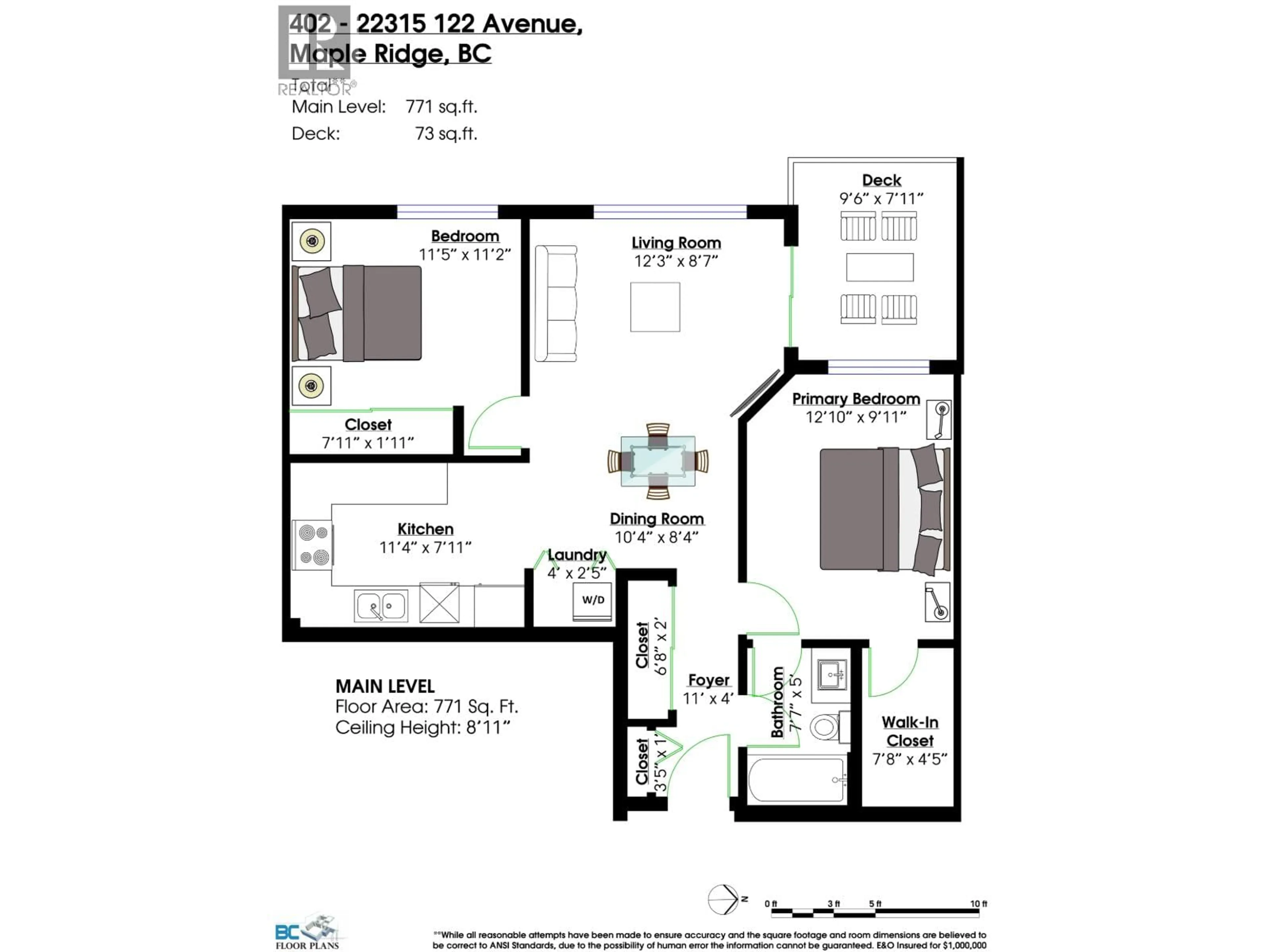 Floor plan for 402 - 22315 122 AVENUE, Maple Ridge British Columbia V2X4K7