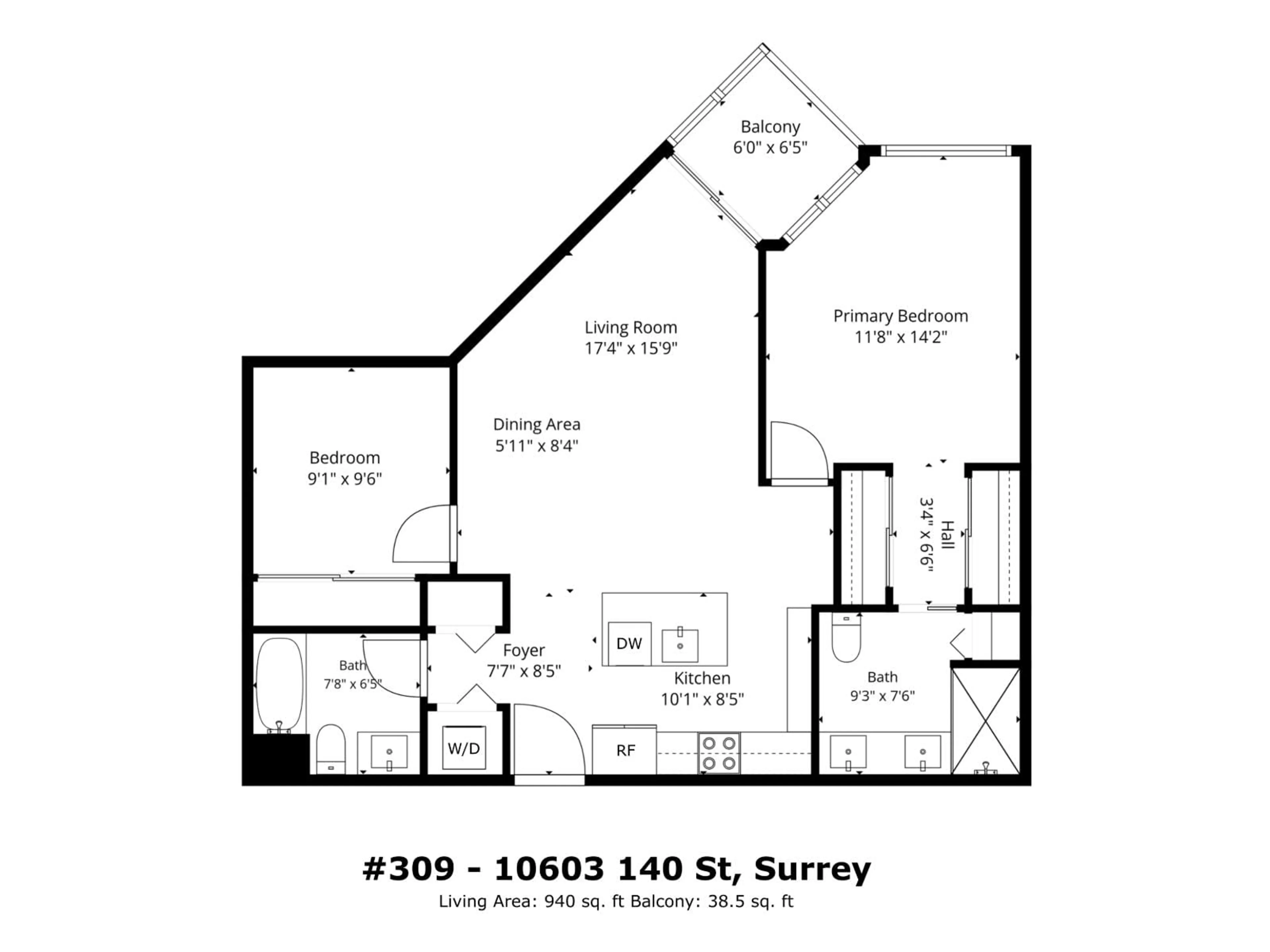 Floor plan for 309 - 10603 140 STREET, Surrey British Columbia V3T0M7