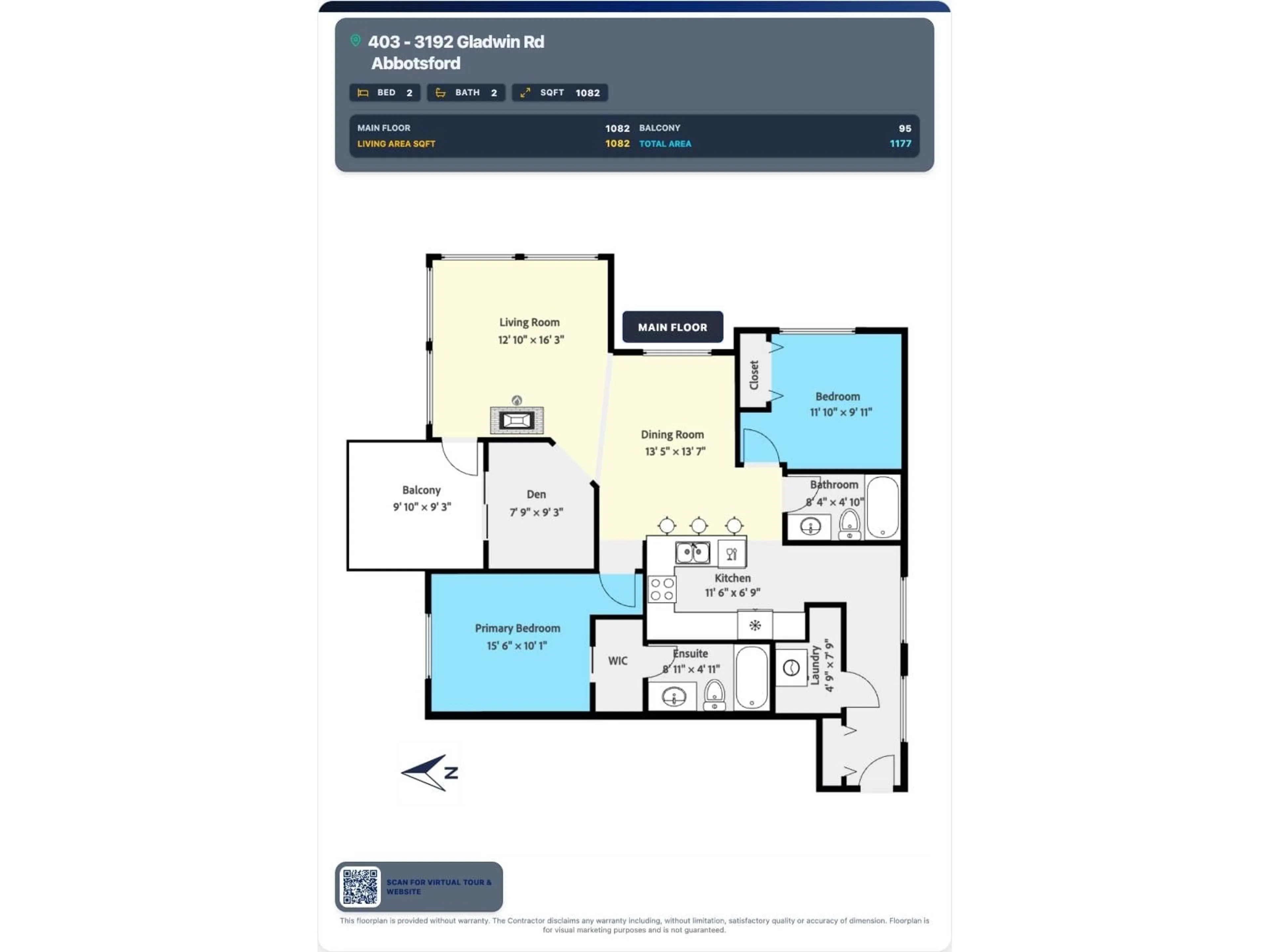Floor plan for 403 - 3192 GLADWIN ROAD, Abbotsford British Columbia V2T6M9