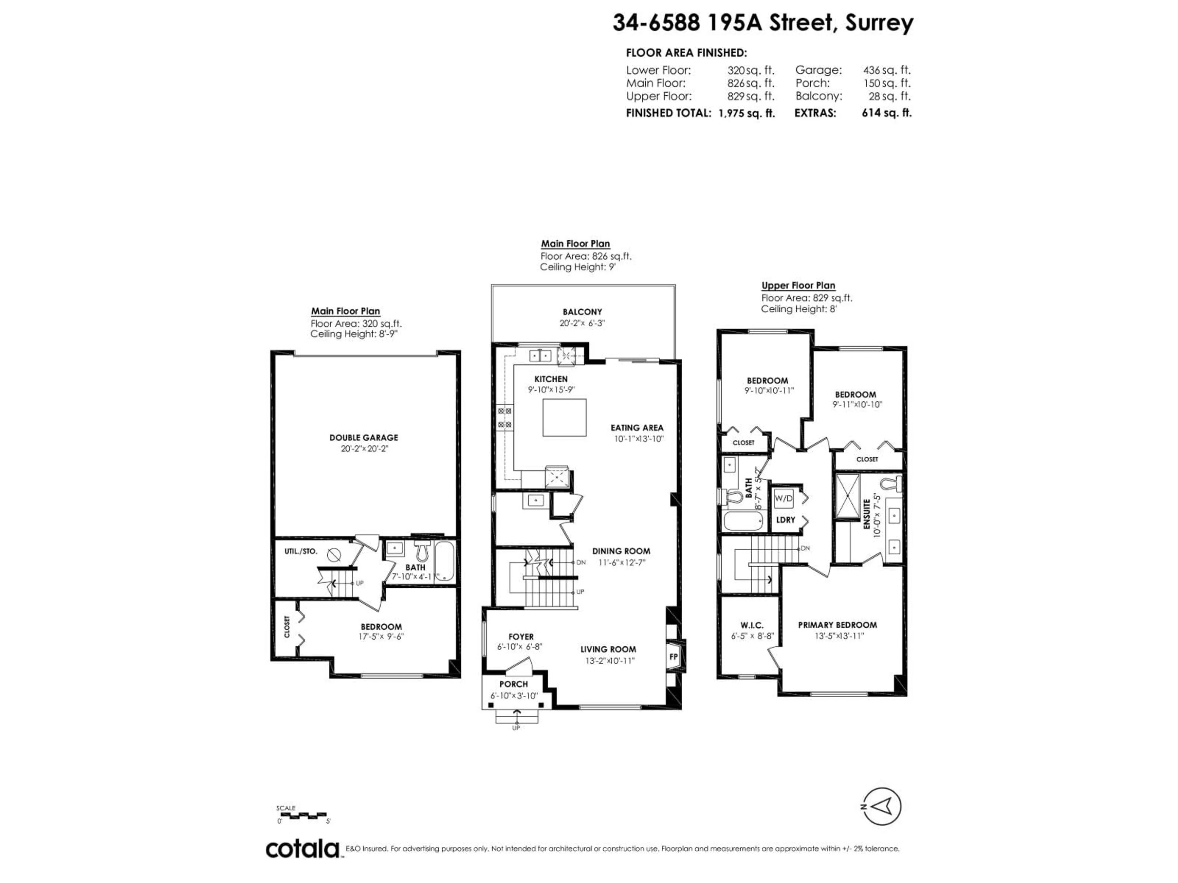 Floor plan for 34 - 6588 195A AVENUE, Surrey British Columbia V4N6N5