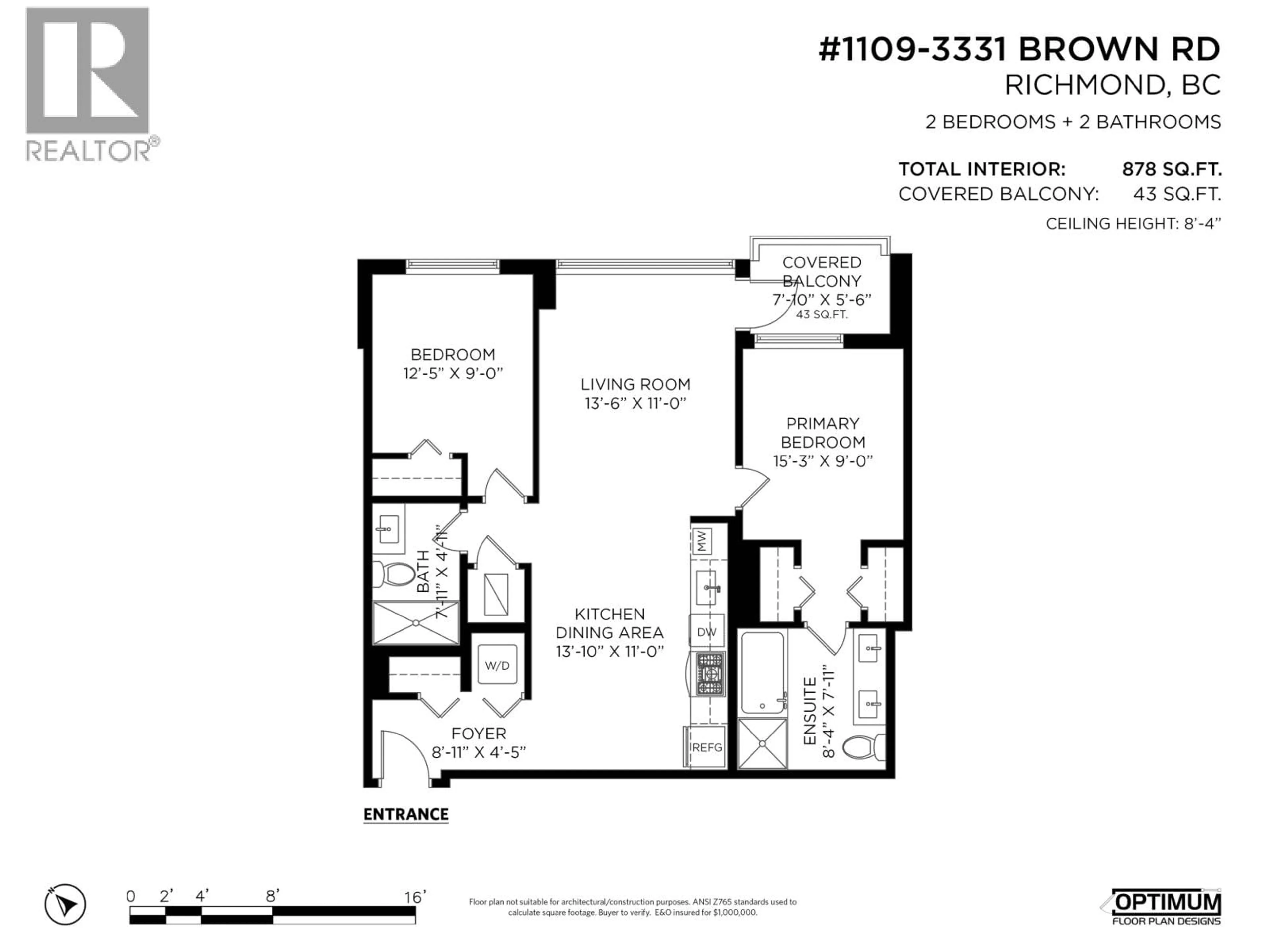 Floor plan for 1109 - 3331 BROWN ROAD, Richmond British Columbia V6X0P5