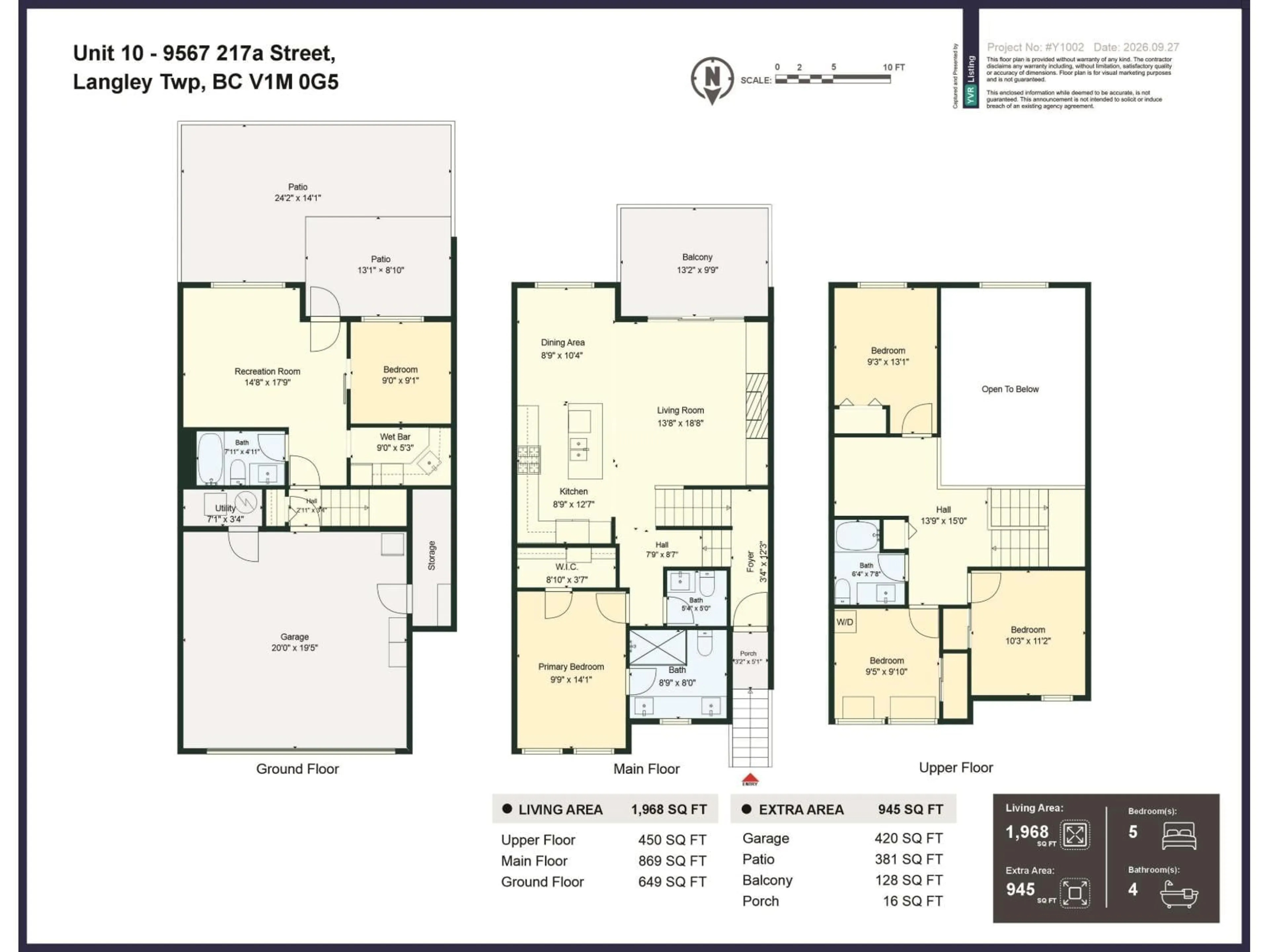 Floor plan for 10 - 9567 217A STREET, Langley British Columbia V1M0G5