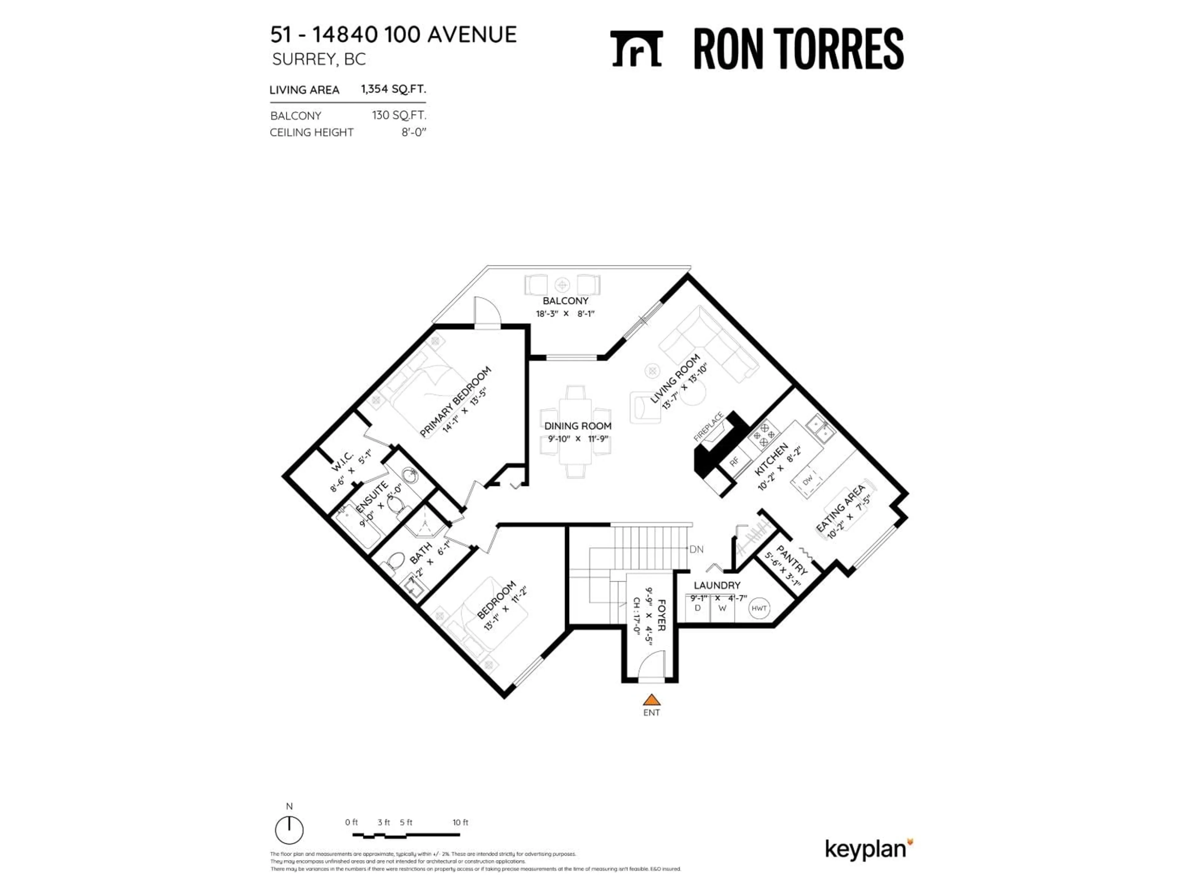 Floor plan for 51 - 14840 100 AVENUE, Surrey British Columbia V3R9M3