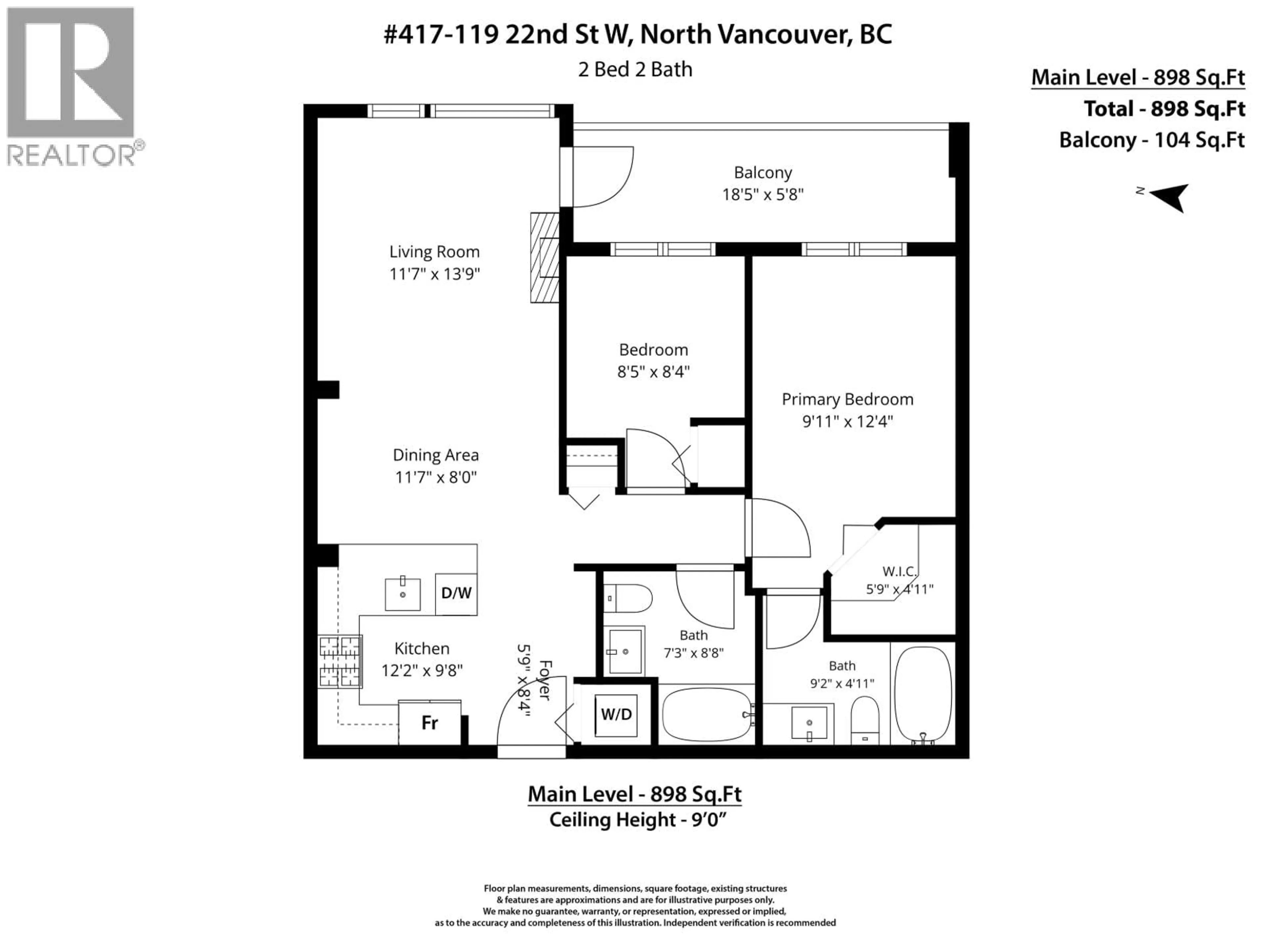 Floor plan for 417 - 119 22ND STREET, North Vancouver British Columbia V7M0B4