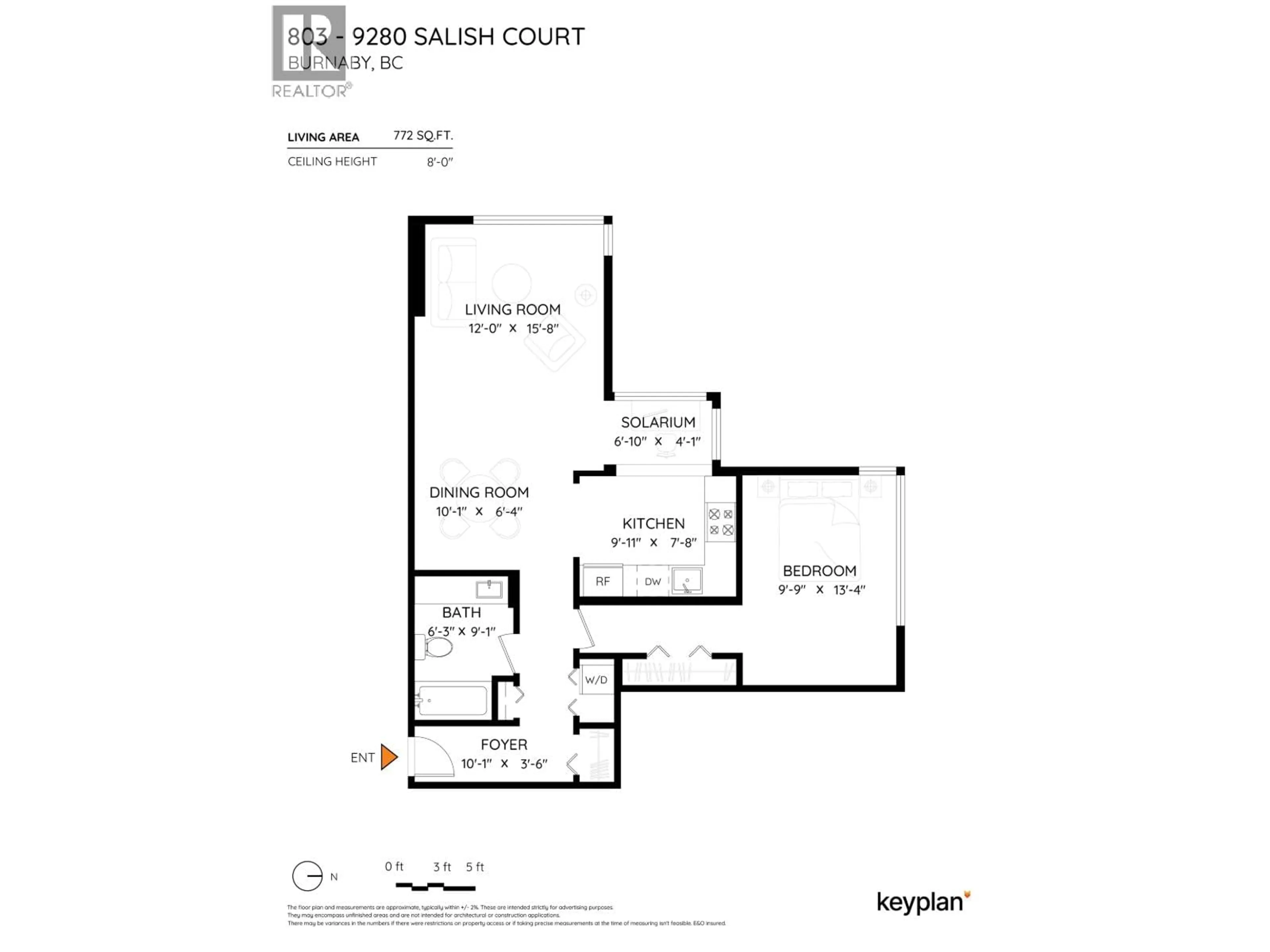 Floor plan for 803 - 9280 SALISH COURT, Burnaby British Columbia V3J7J8