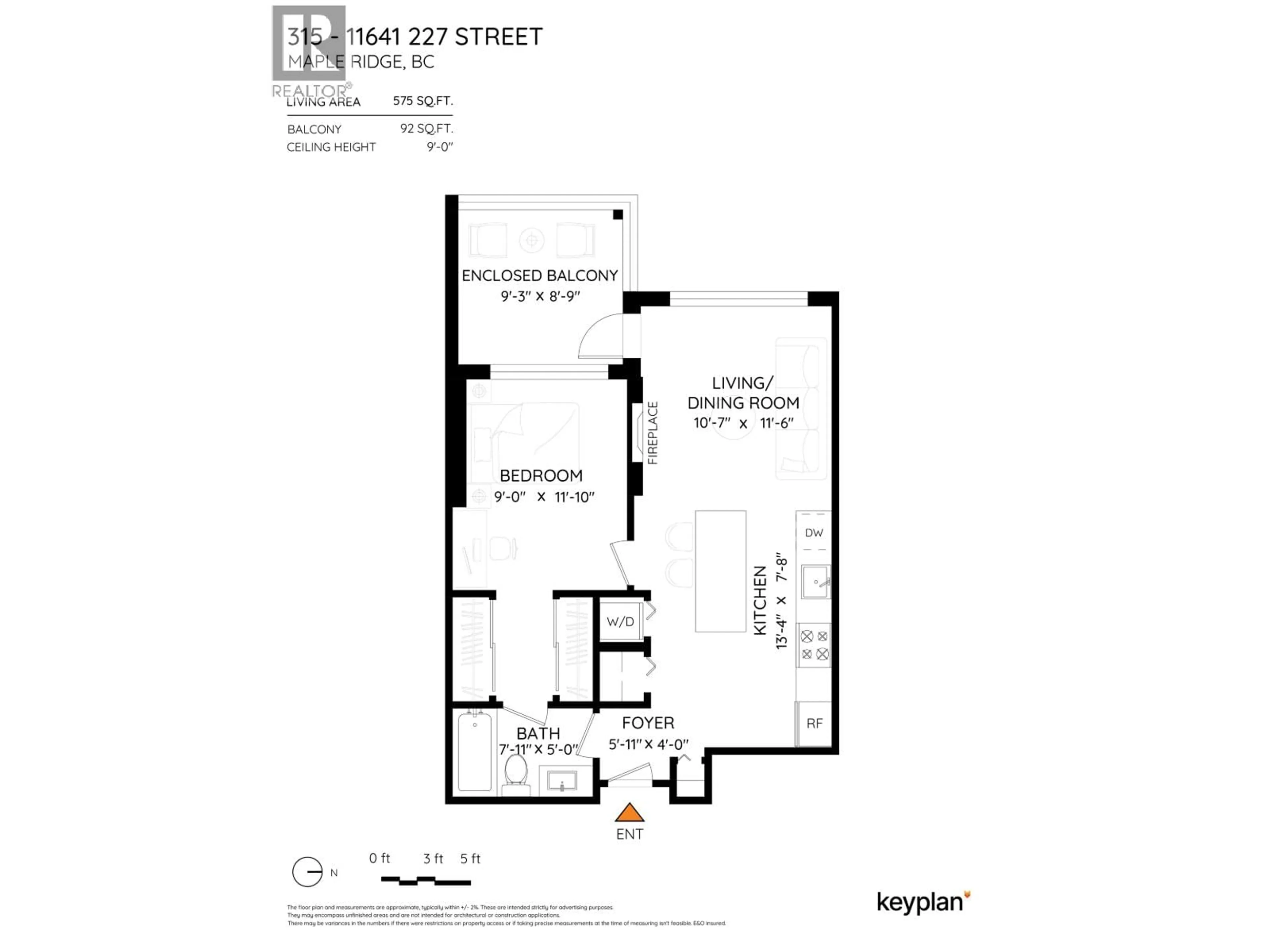 Floor plan for 315 - 11641 227 STREET, Maple Ridge British Columbia V2X9J6