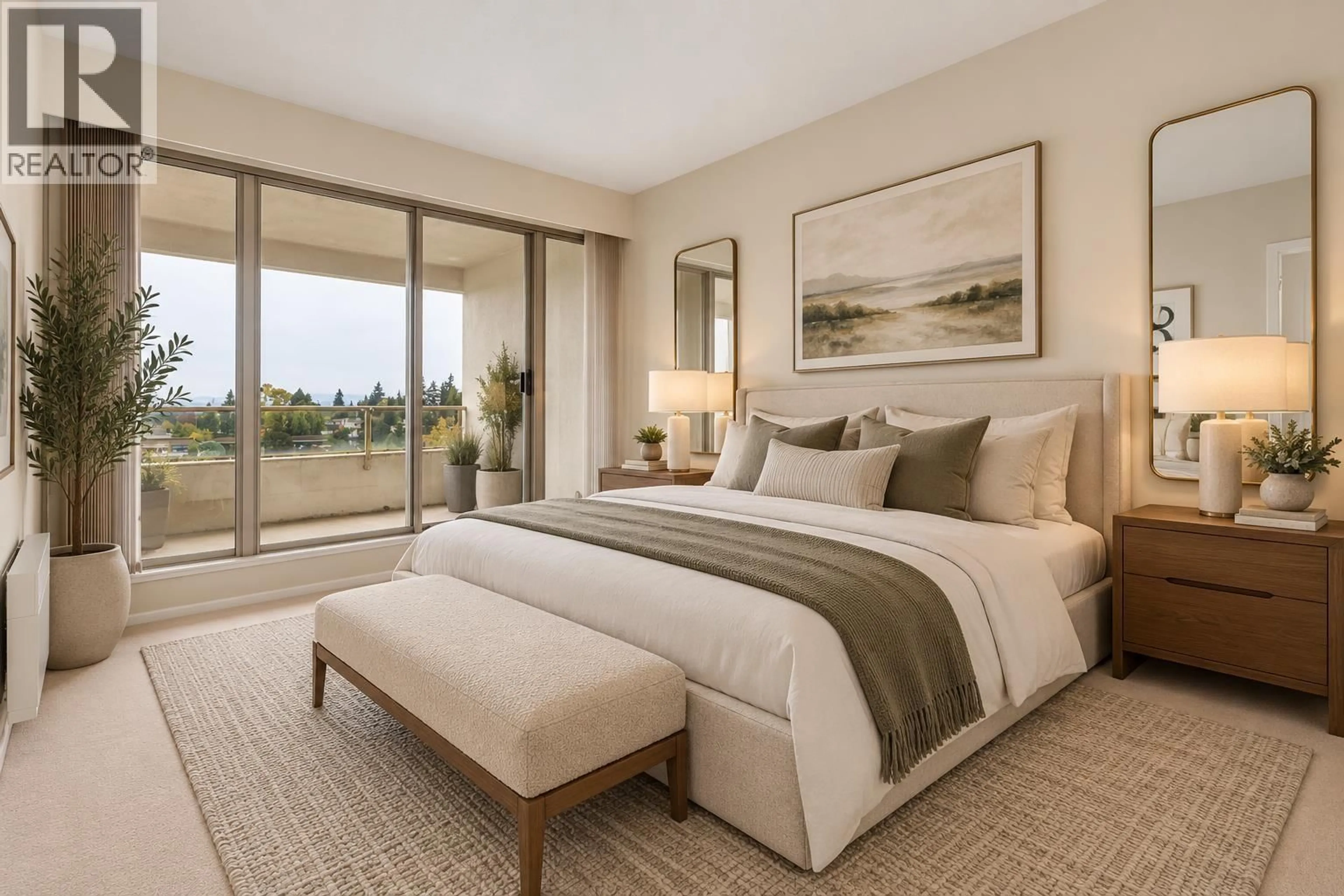Bedroom with bed, unknown for 802 - 4830 BENNETT STREET, Burnaby British Columbia V5H4P6