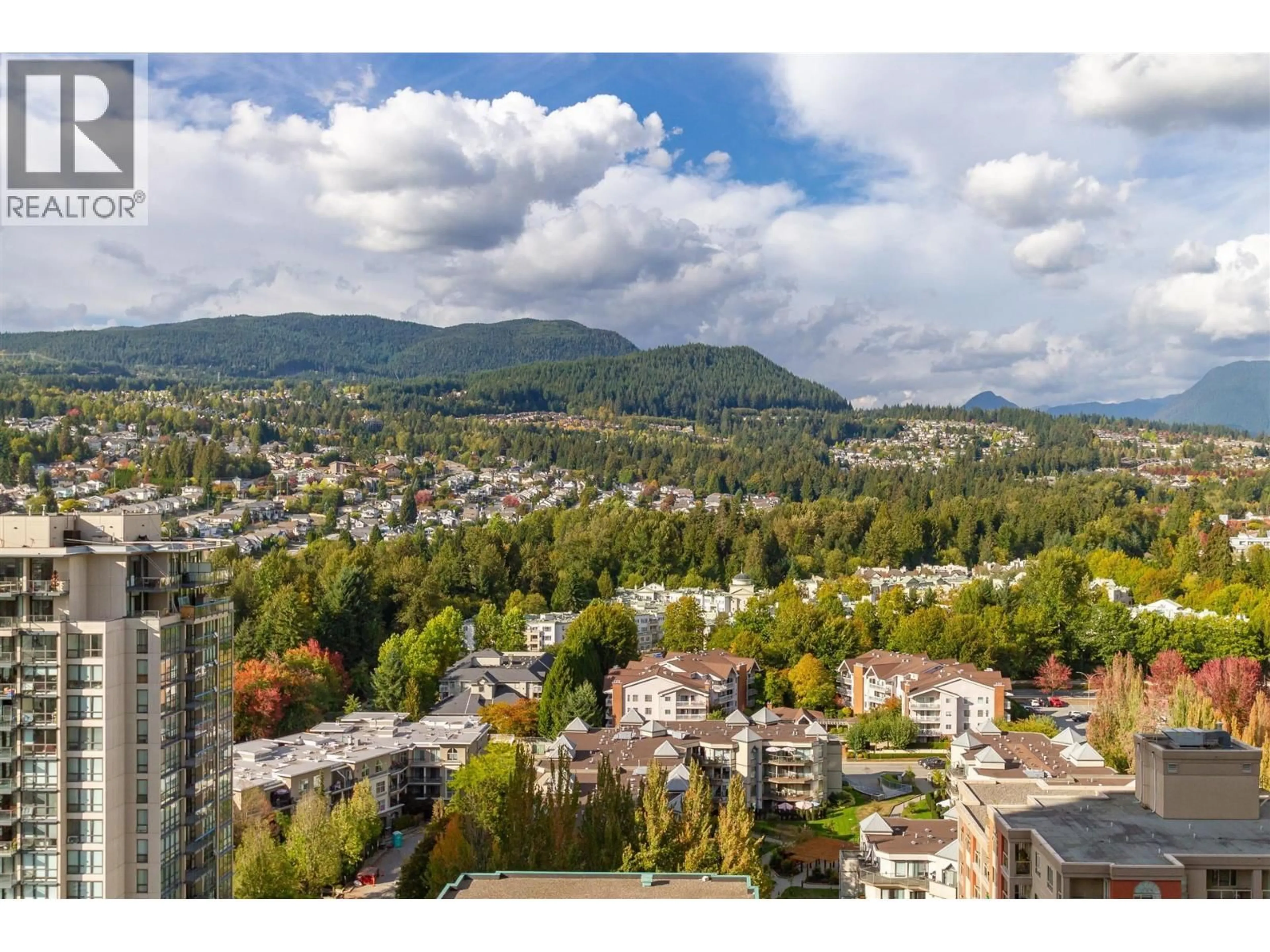 A pic from outside/outdoor area/front of a property/back of a property/a pic from drone, mountain view for 2301 - 2975 ATLANTIC AVENUE, Coquitlam British Columbia V3B0C5