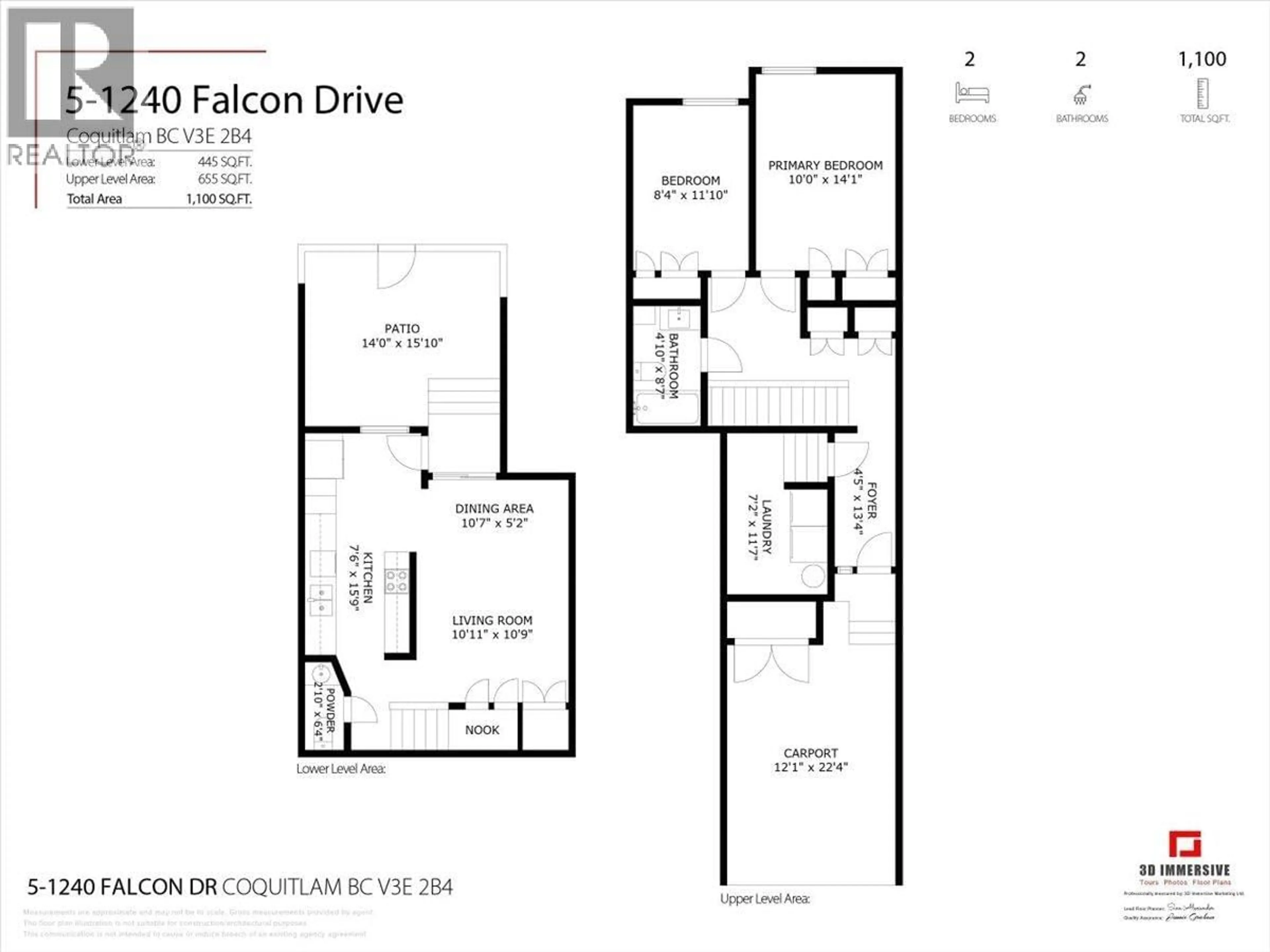 Floor plan for 5 - 1240 FALCON DRIVE, Coquitlam British Columbia V3E2B4