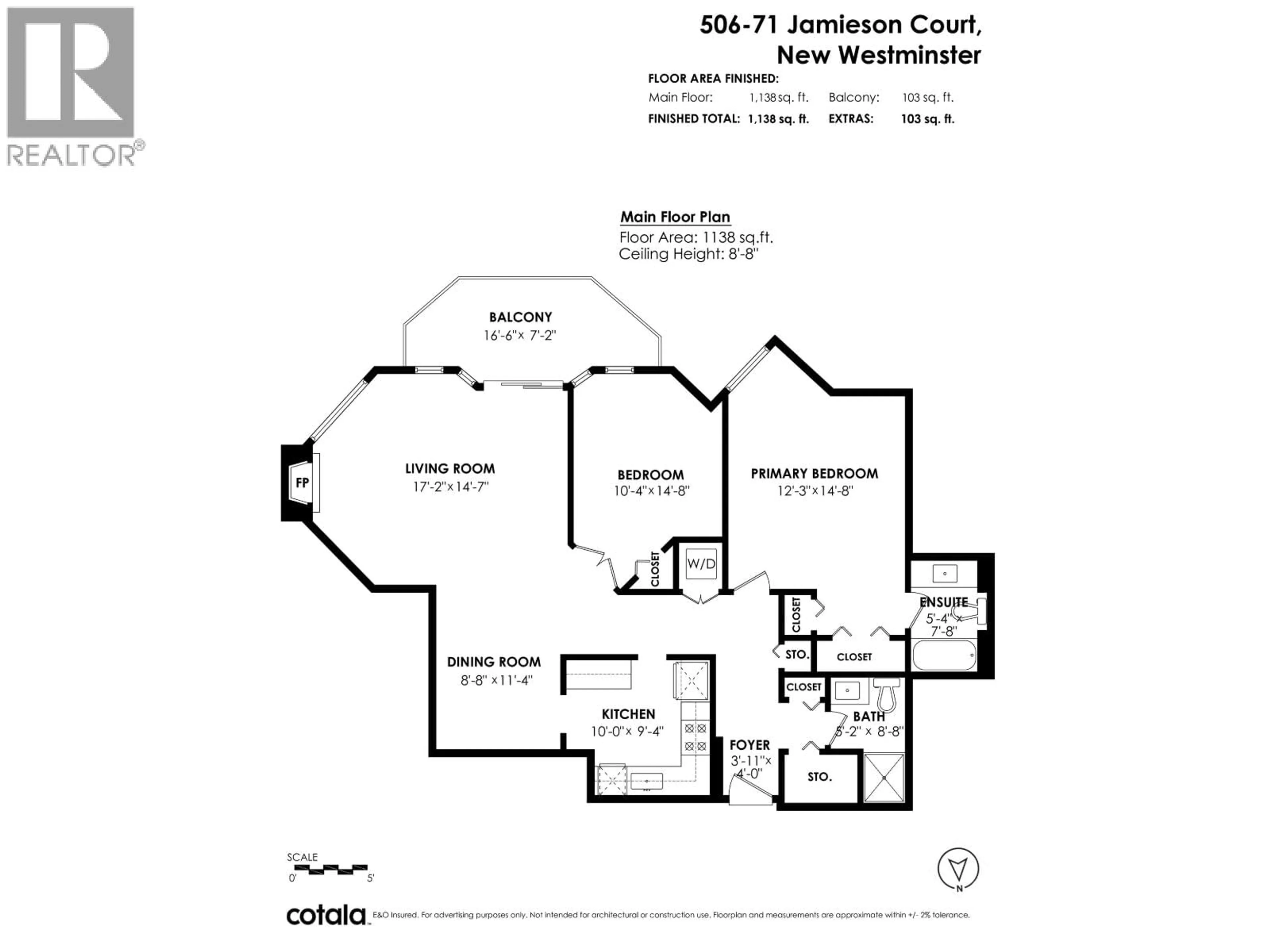 Floor plan for 506 - 71 JAMIESON COURT, New Westminster British Columbia V3L5R4