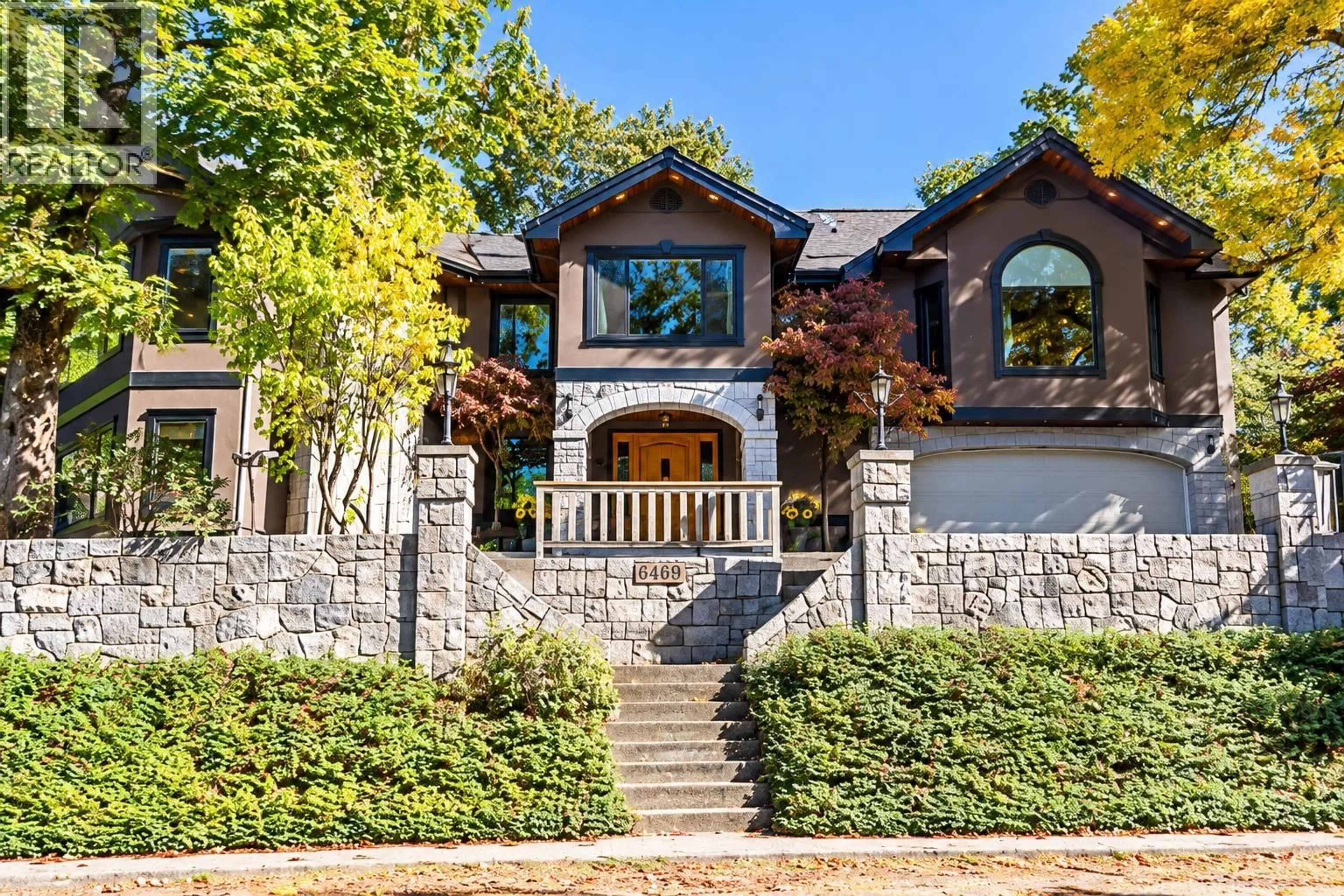 Home with brick exterior material, street for 6469 MARINE DRIVE, Burnaby British Columbia V3N2Y5