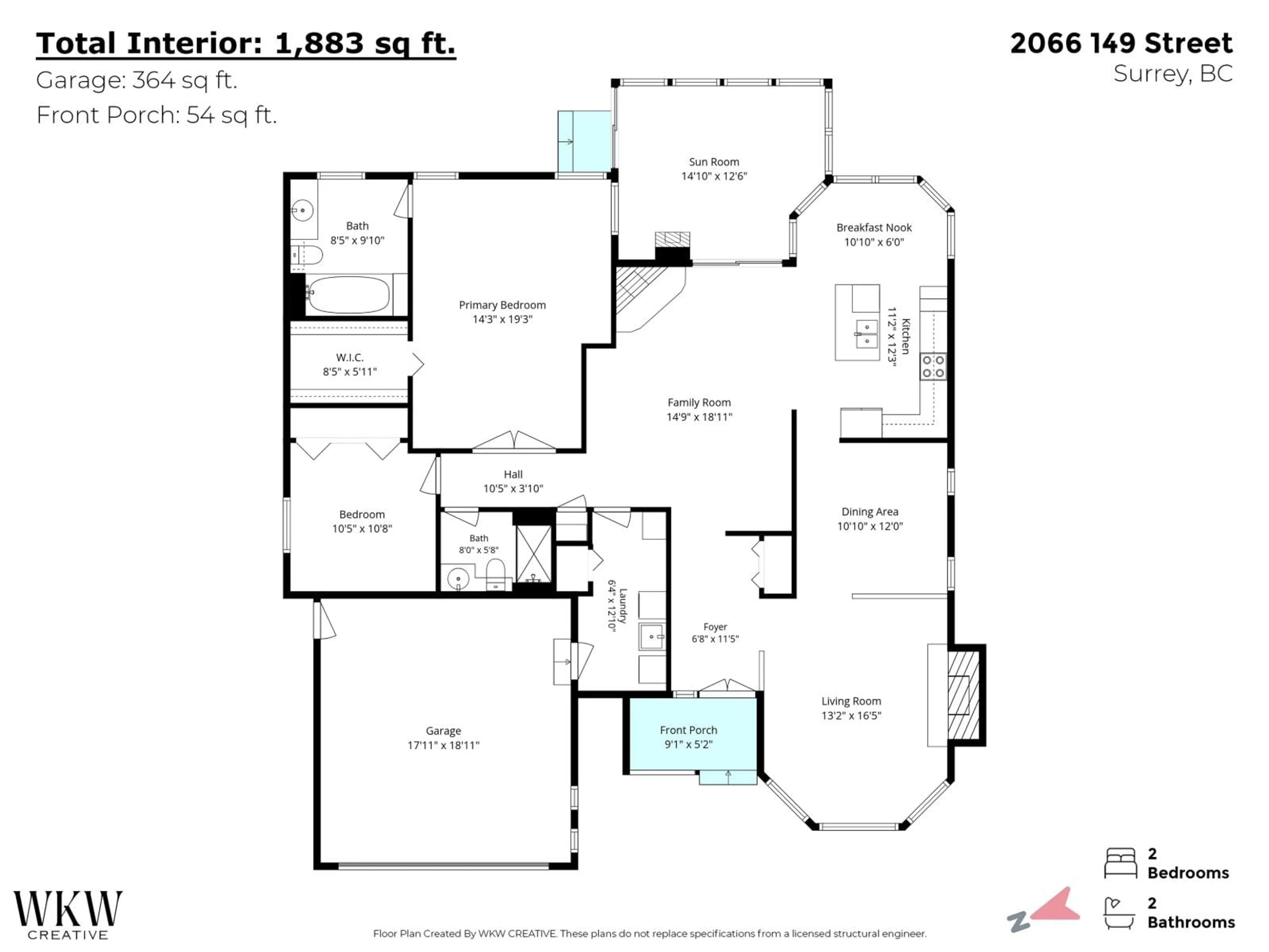 Floor plan for 2066 149 STREET, Surrey British Columbia V4A8L4