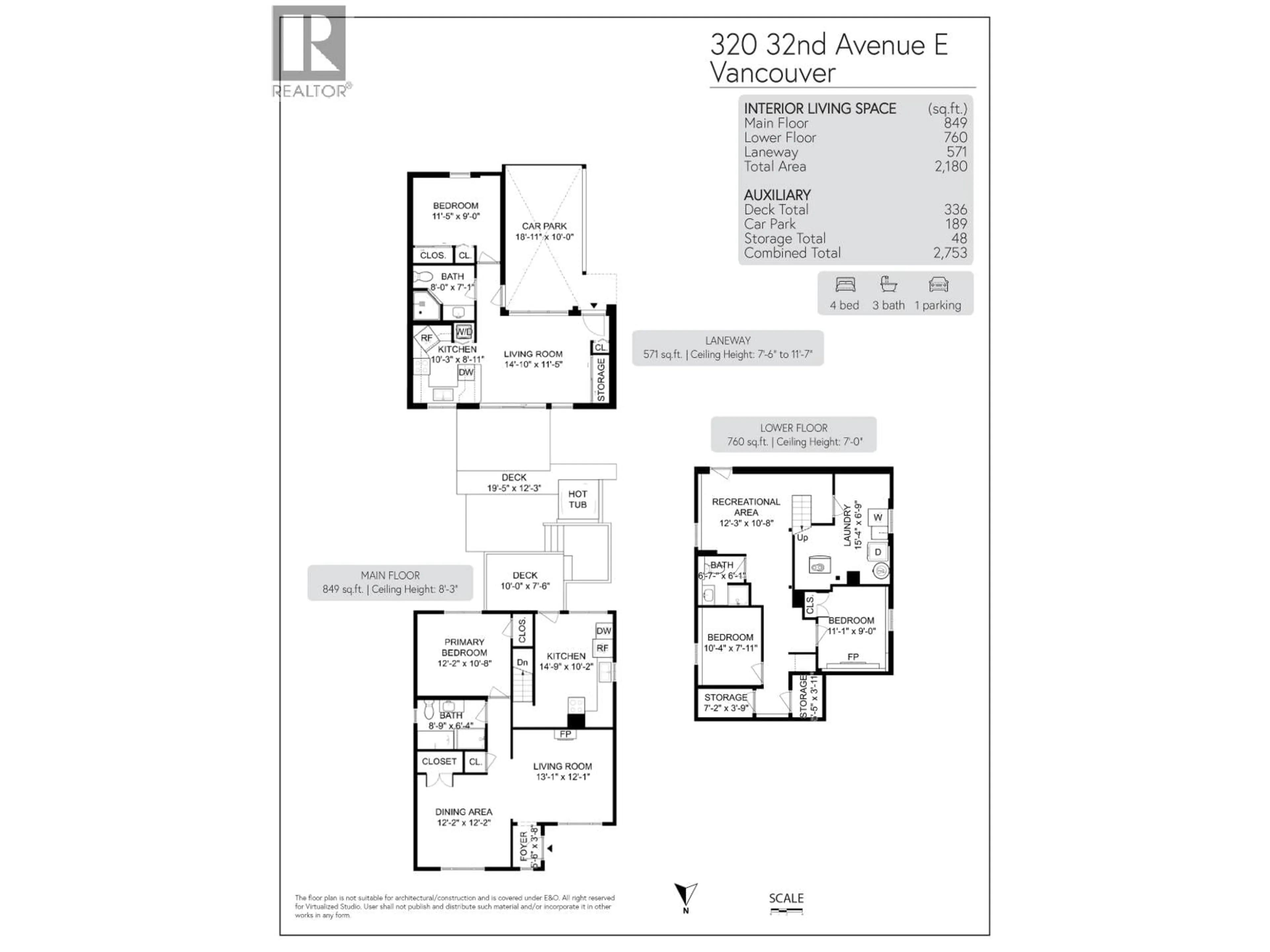 Floor plan for 320 32ND AVENUE, Vancouver British Columbia V5V2Y4