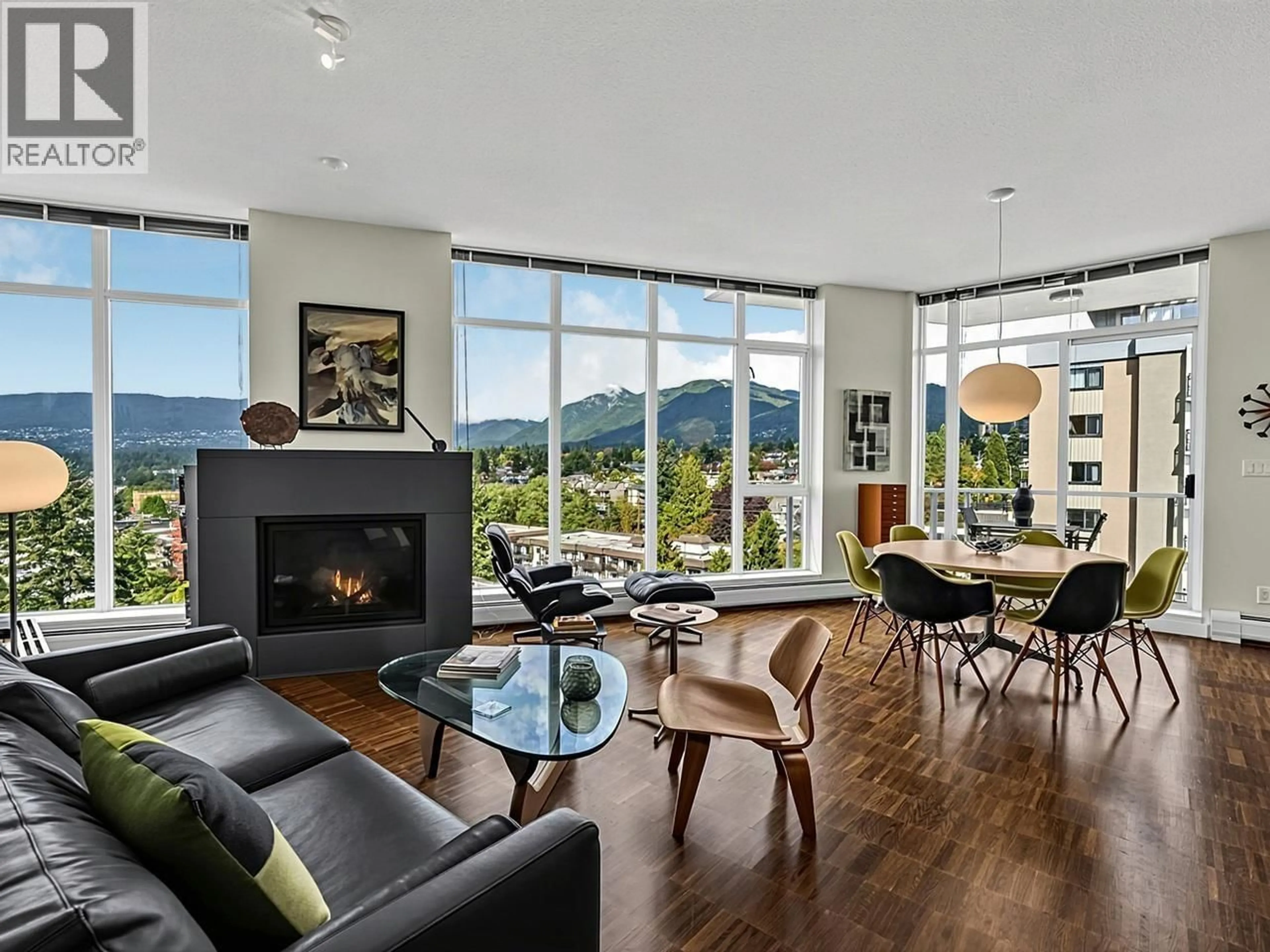 Living room with furniture, wood/laminate floor for 1202 - 175 2ND STREET, North Vancouver British Columbia V7M0A5