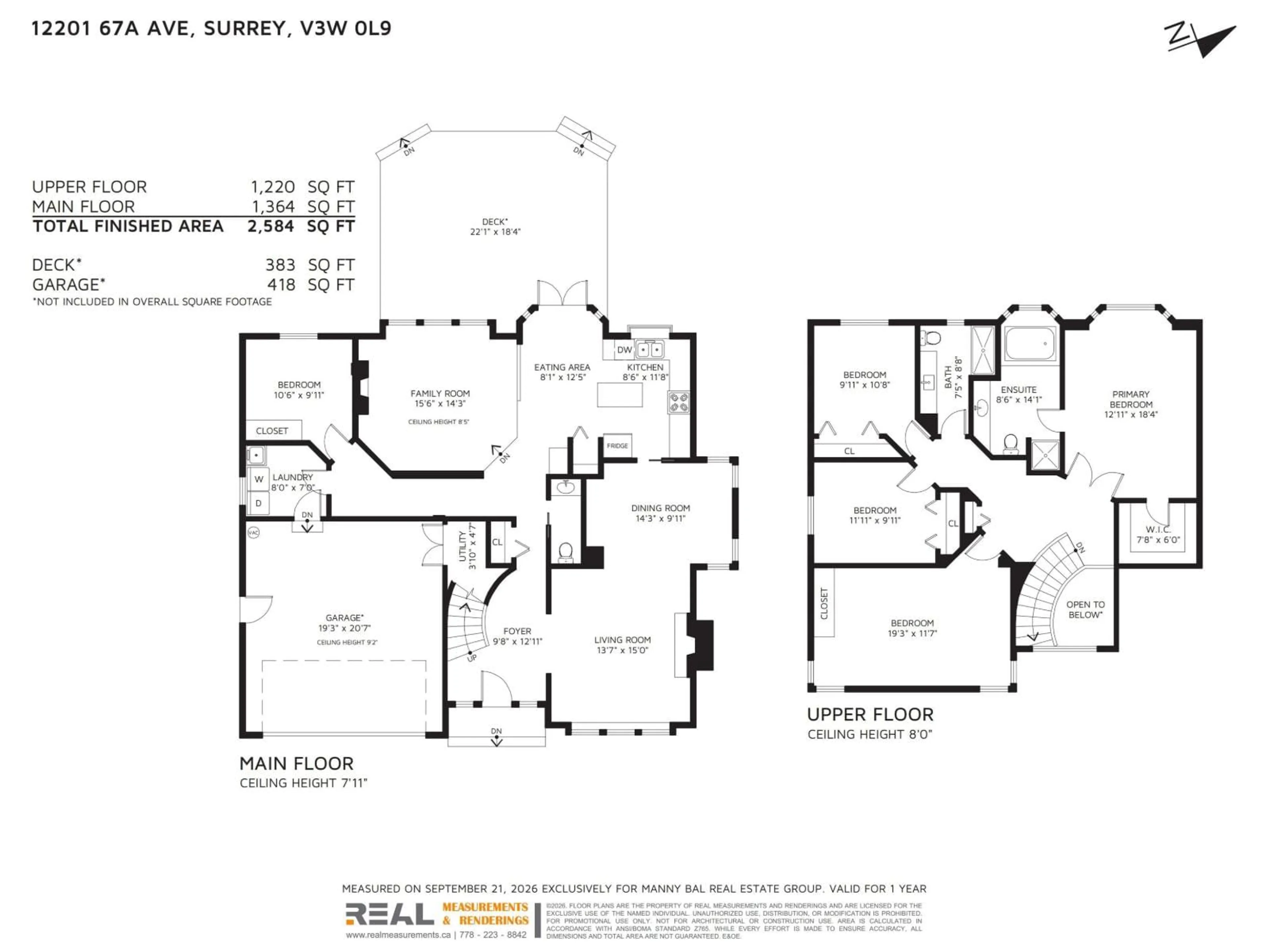 Floor plan for 12201 67A AVENUE, Surrey British Columbia V3W0L9
