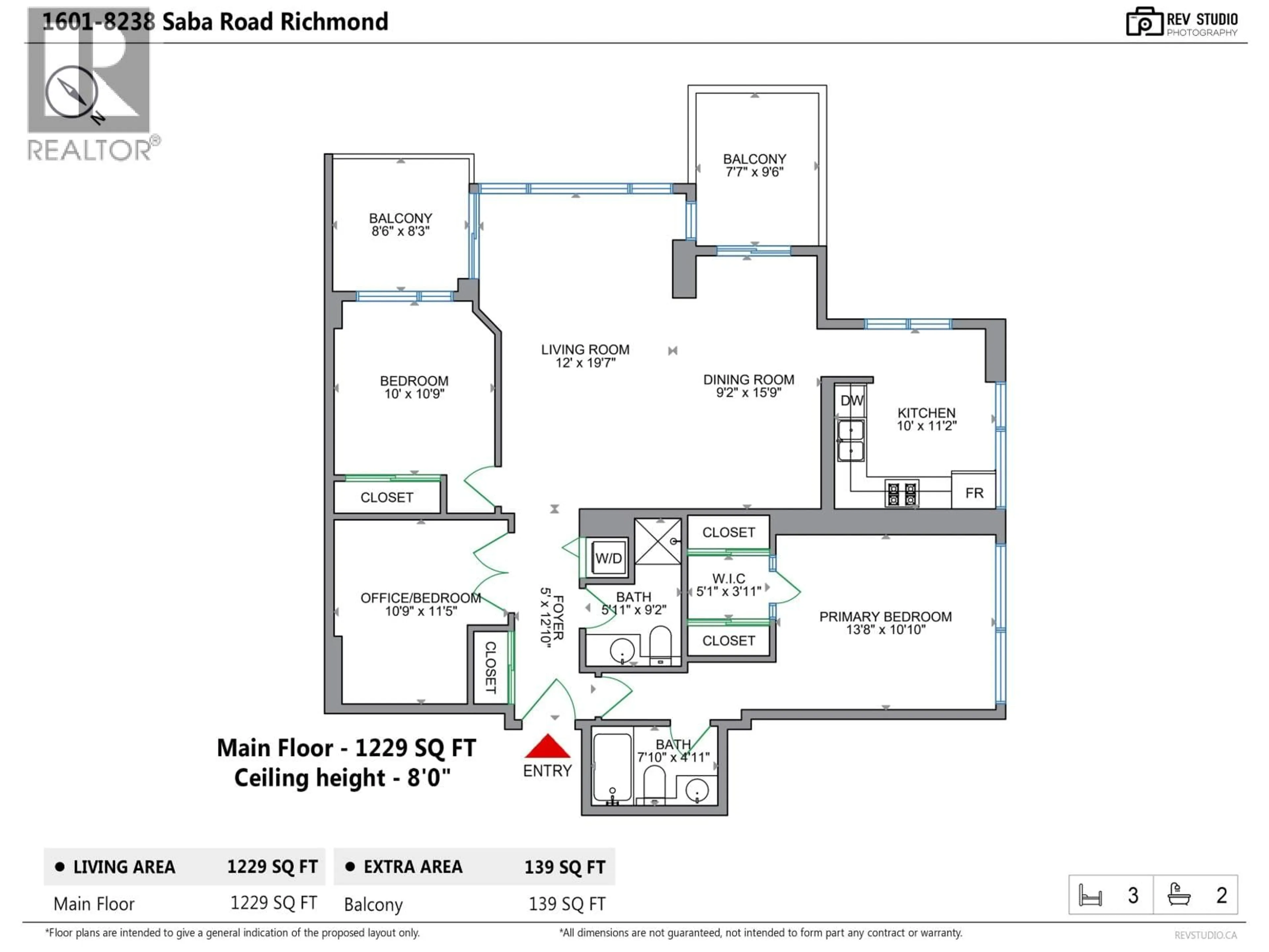 Floor plan for 1601 - 8238 SABA ROAD, Richmond British Columbia V6Y4C7
