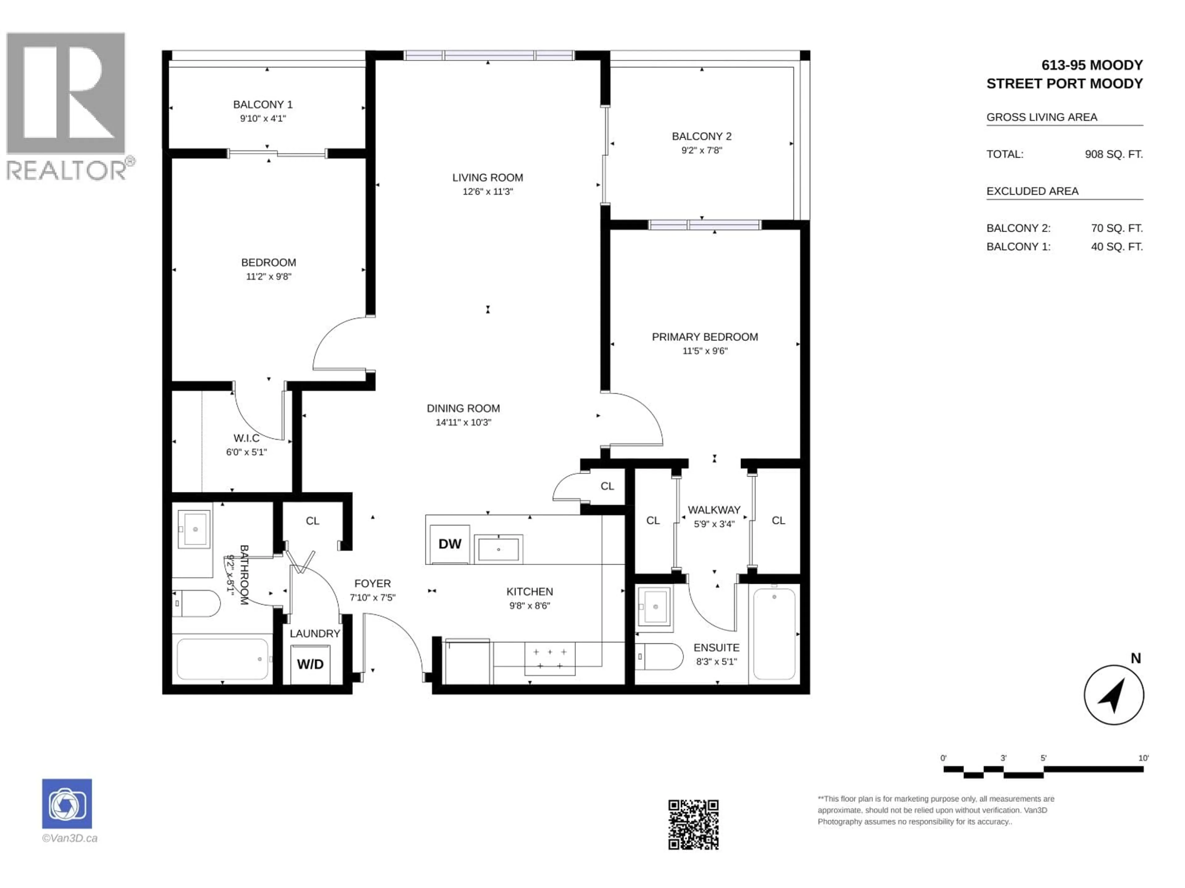 Floor plan for 613 - 95 MOODY STREET, Port Moody British Columbia V3H0H2