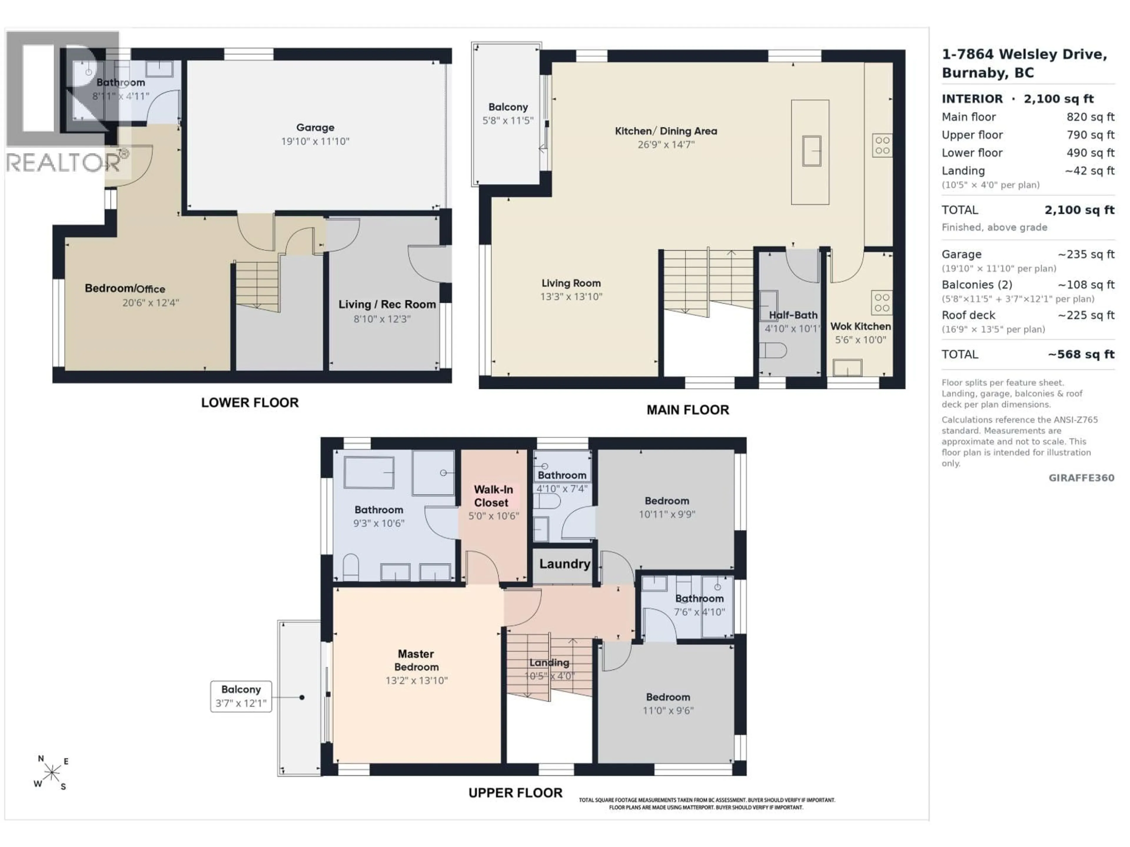 Floor plan for 1 - 7864 WELSLEY DRIVE, Burnaby British Columbia V5E3X5