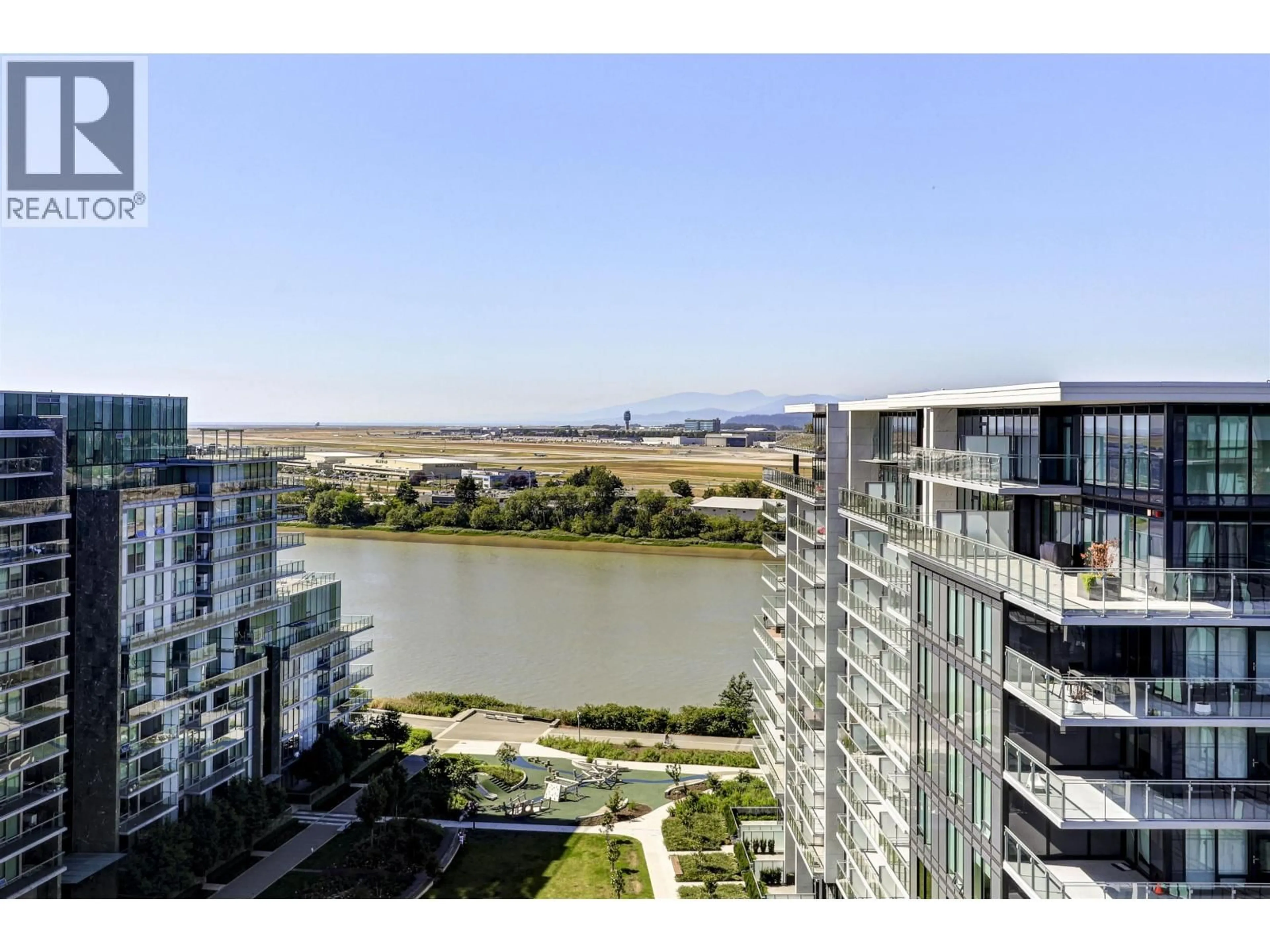 A pic from outside/outdoor area/front of a property/back of a property/a pic from drone, water/lake/river/ocean view for 1205 - 6688 PEARSON WAY, Richmond British Columbia V7C0E5
