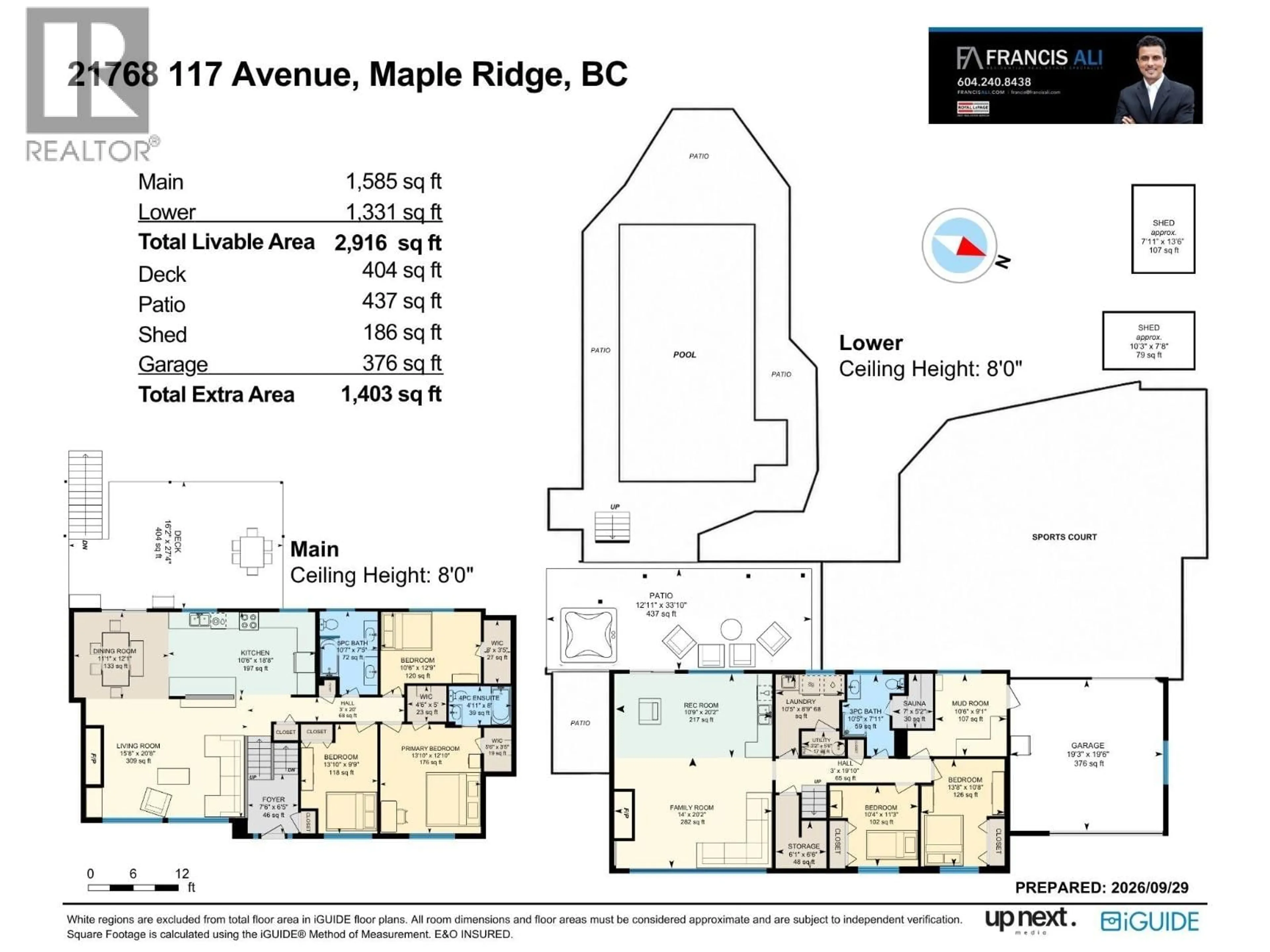 Floor plan for 21768 117 AVENUE, Maple Ridge British Columbia V2X2J5