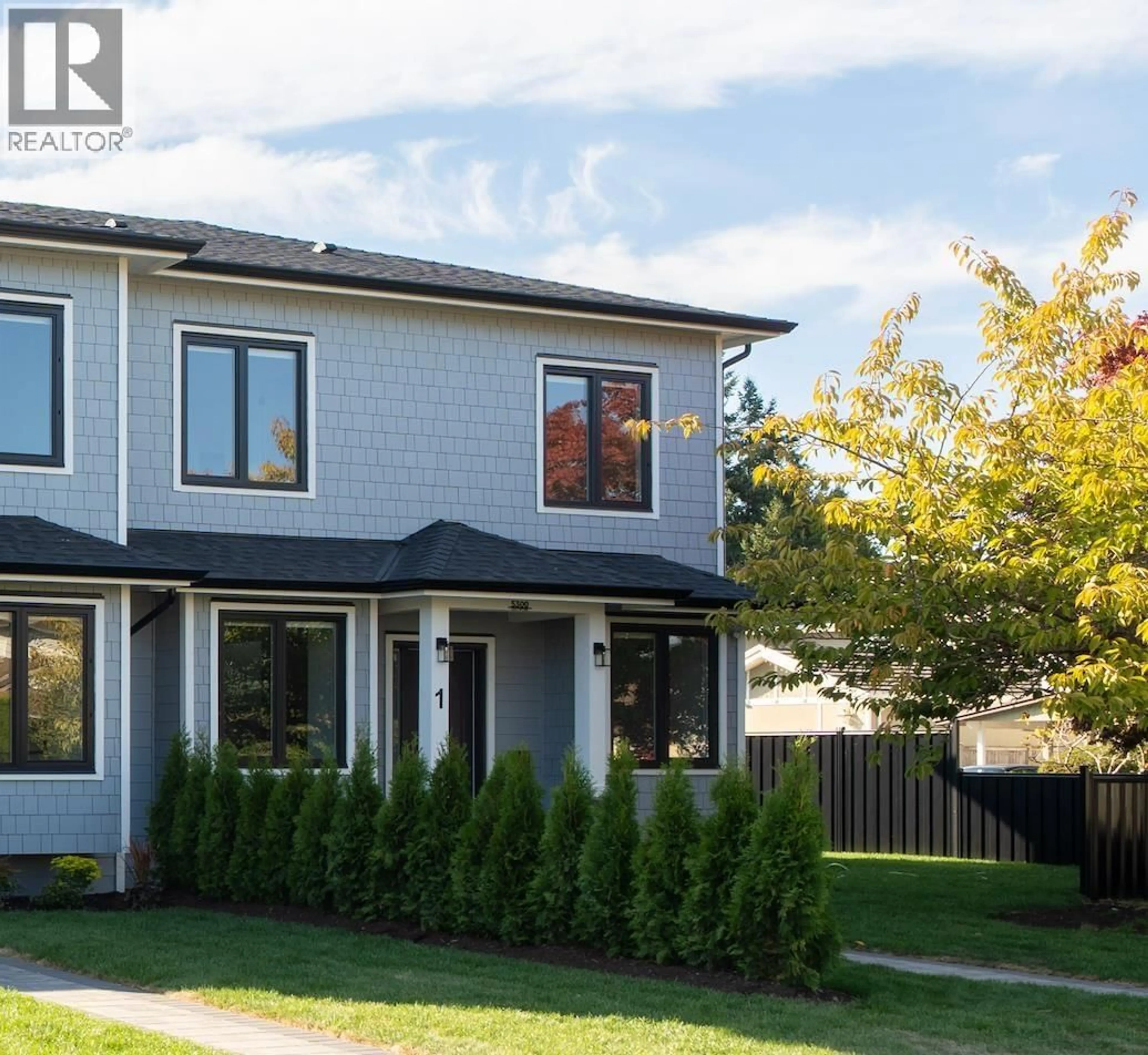 Home with vinyl exterior material, street for 1 - 5300 CHETWYND AVENUE, Richmond British Columbia V7C4L2