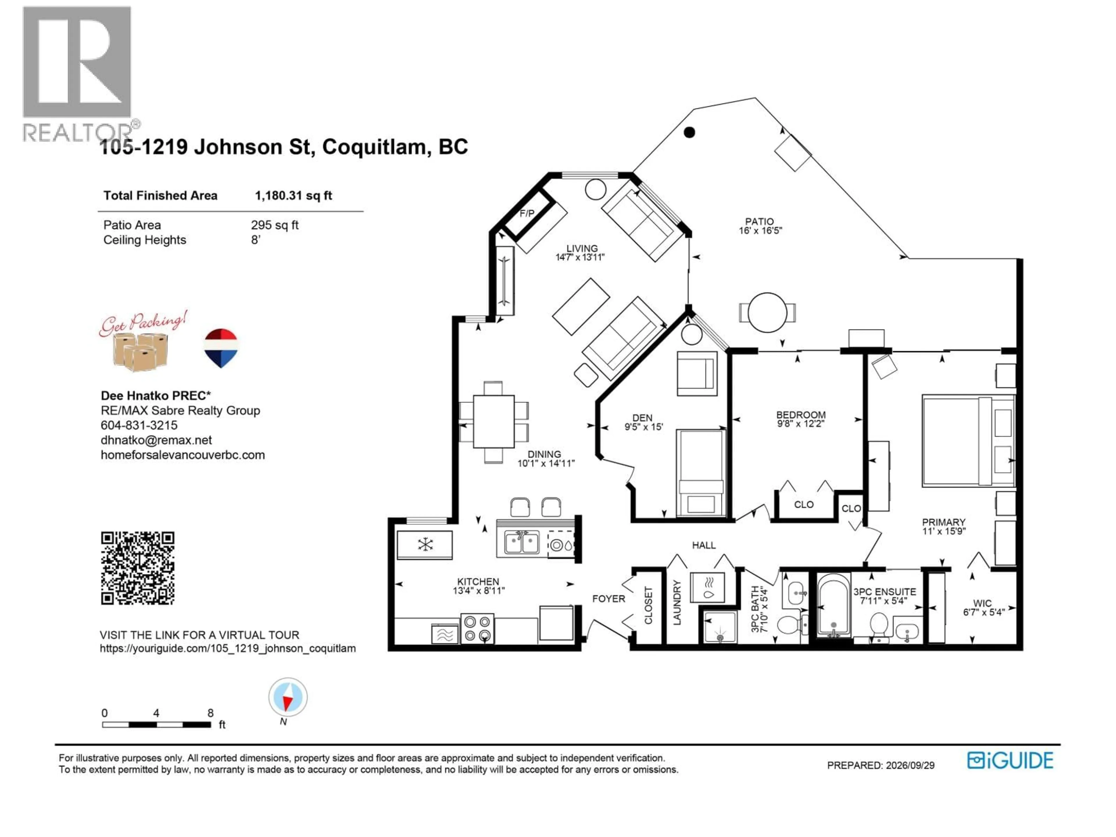 Floor plan for 105 - 1219 JOHNSON STREET, Coquitlam British Columbia V3B7L5
