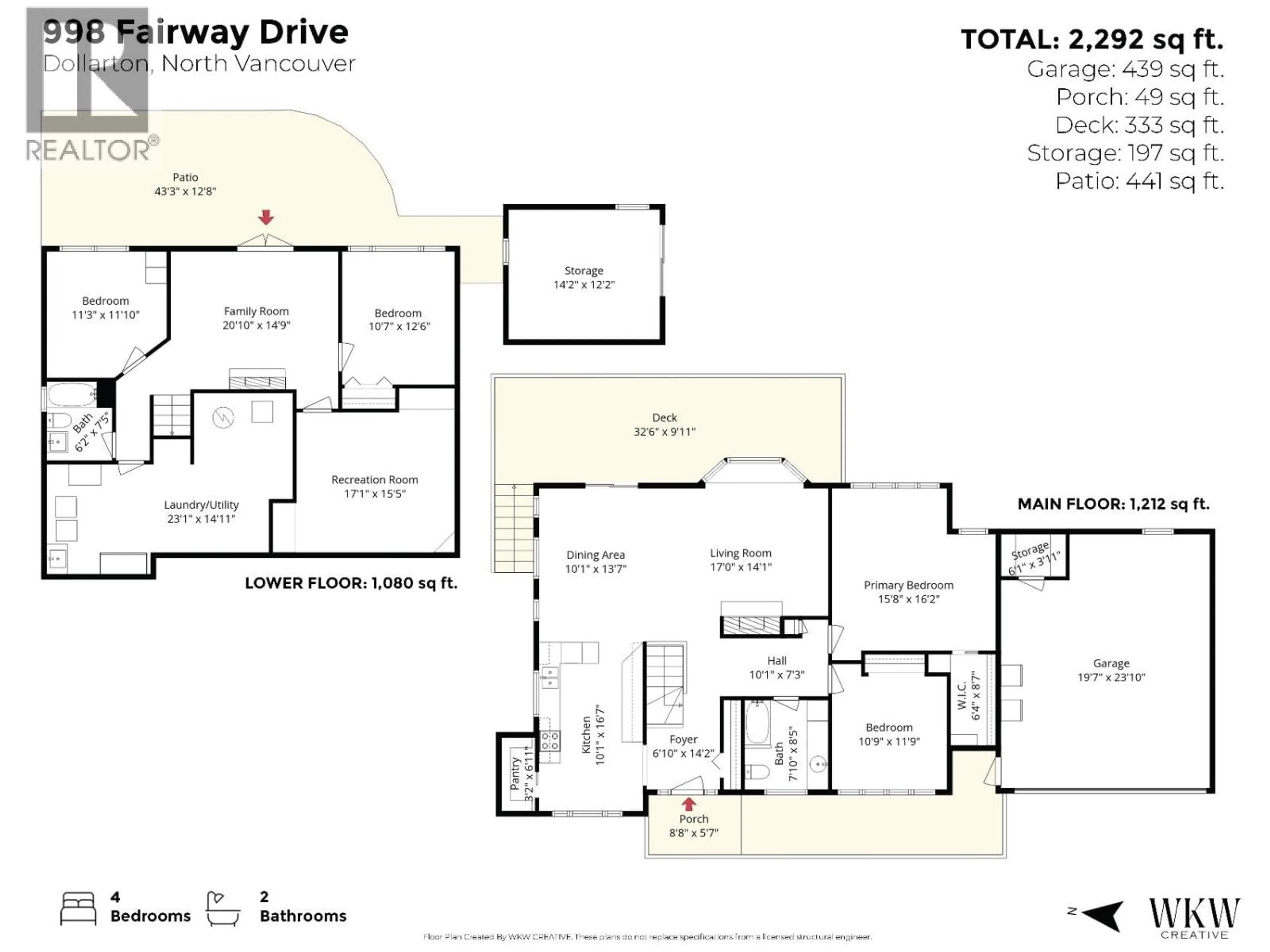 Floor plan for 998 FAIRWAY DRIVE, North Vancouver British Columbia V7G1L8