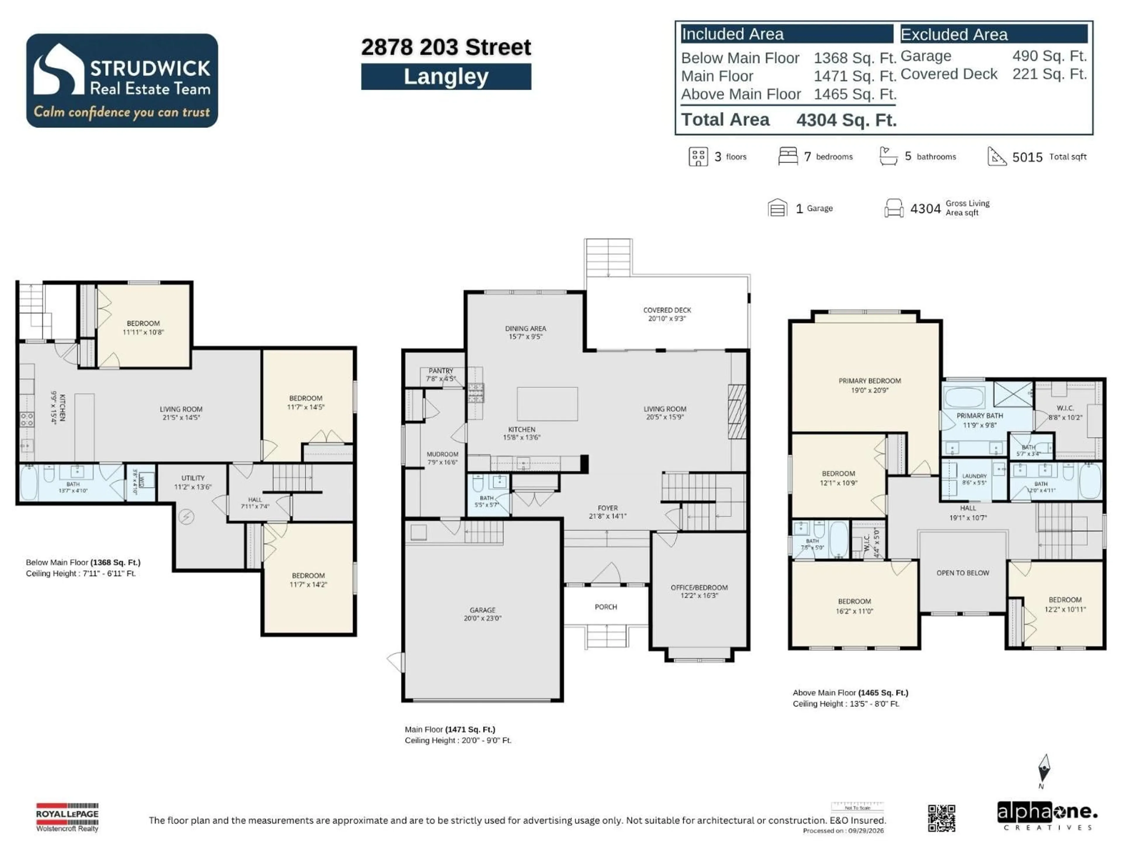 Floor plan for 2878 203 STREET, Langley British Columbia V2Z0B4
