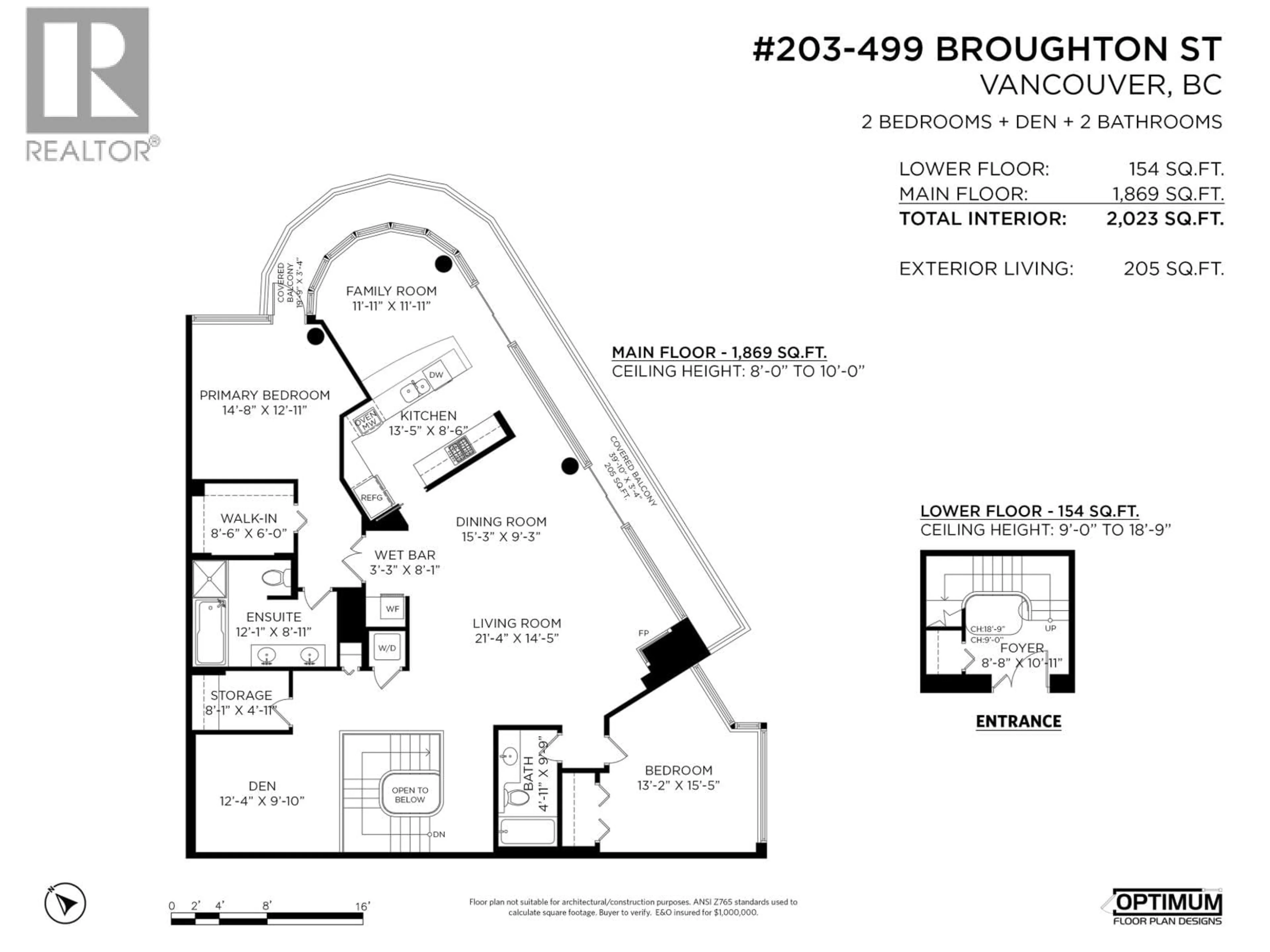 Floor plan for 203 - 499 BROUGHTON STREET, Vancouver British Columbia V6G3K1