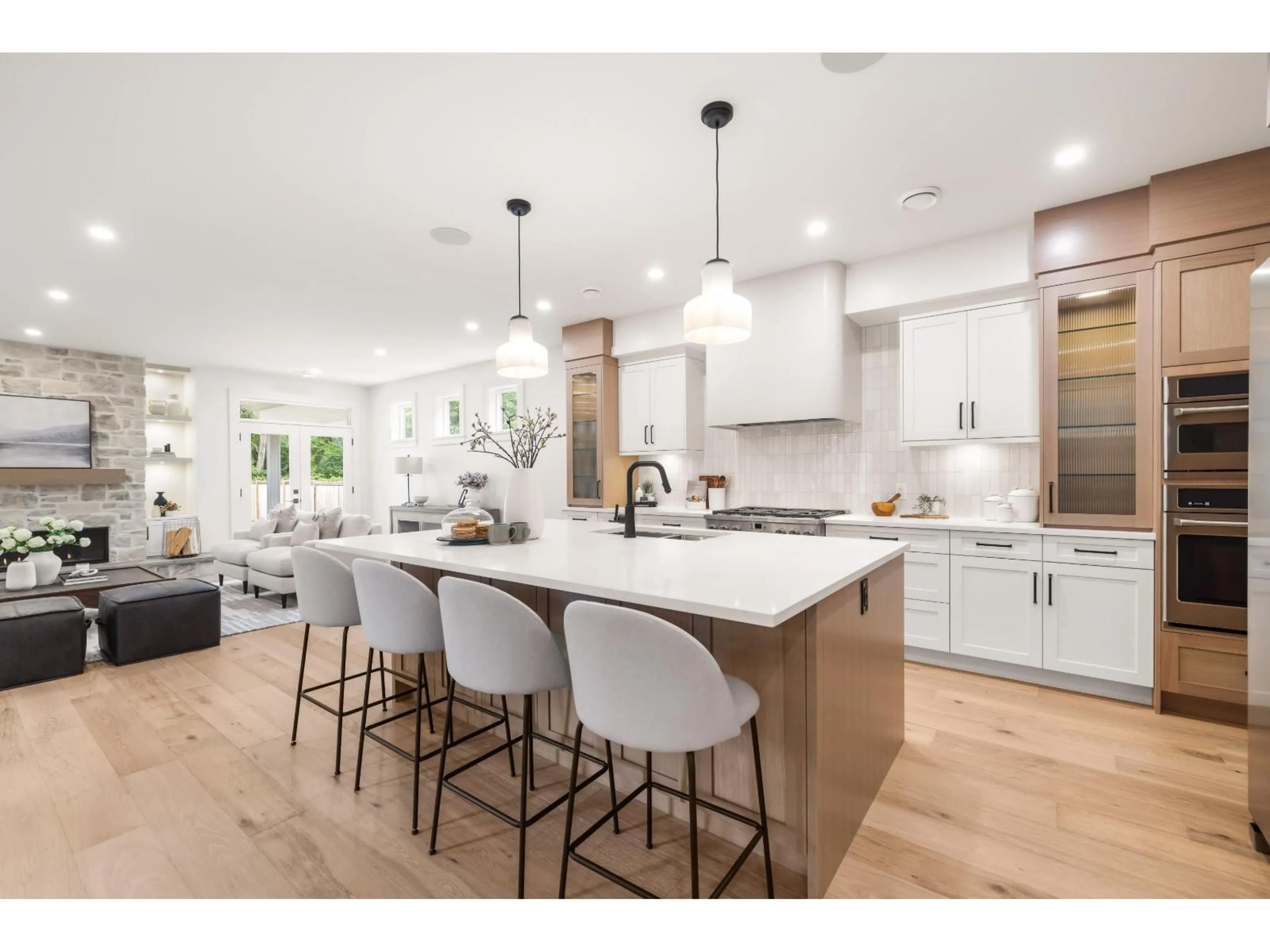 Open concept kitchen, wood/laminate floor for 4347 232 STREET, Langley British Columbia V2Z2H7