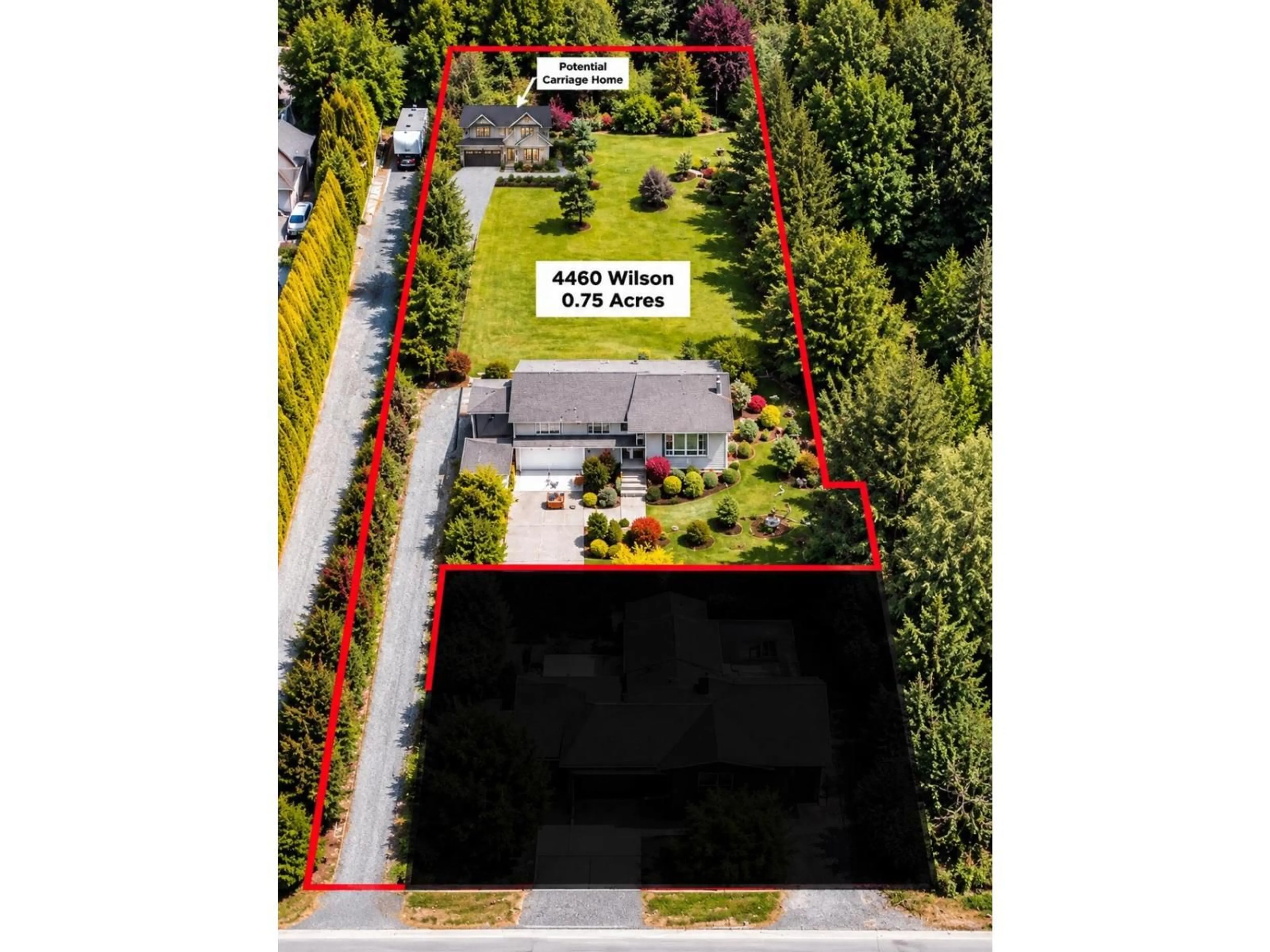 A pic from outside/outdoor area/front of a property/back of a property/a pic from drone, street for 4460 WILSON ROAD, Yarrow British Columbia V2R5C5