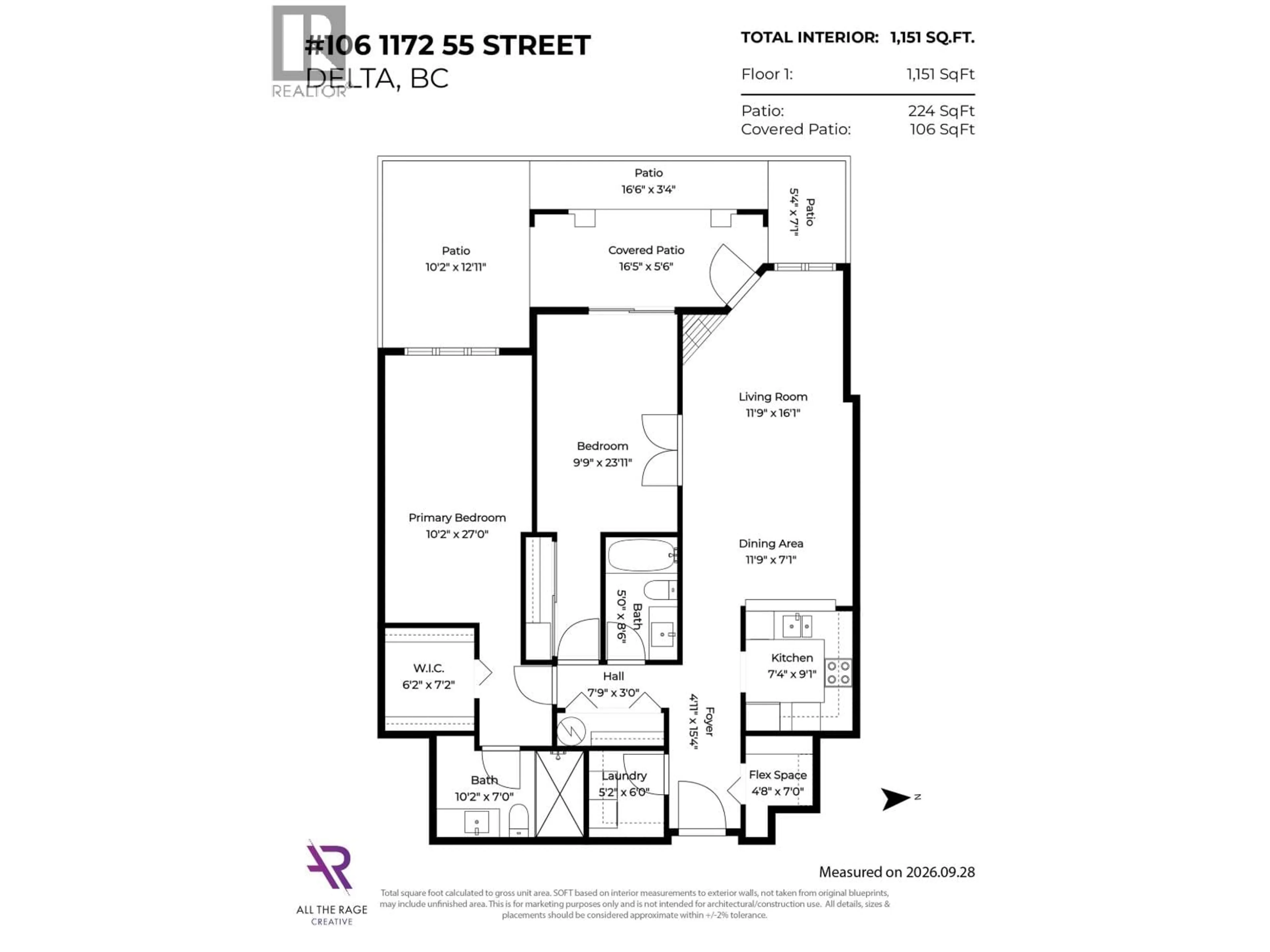 Floor plan for 106 - 1172 55 STREET, Delta British Columbia V4M4C3