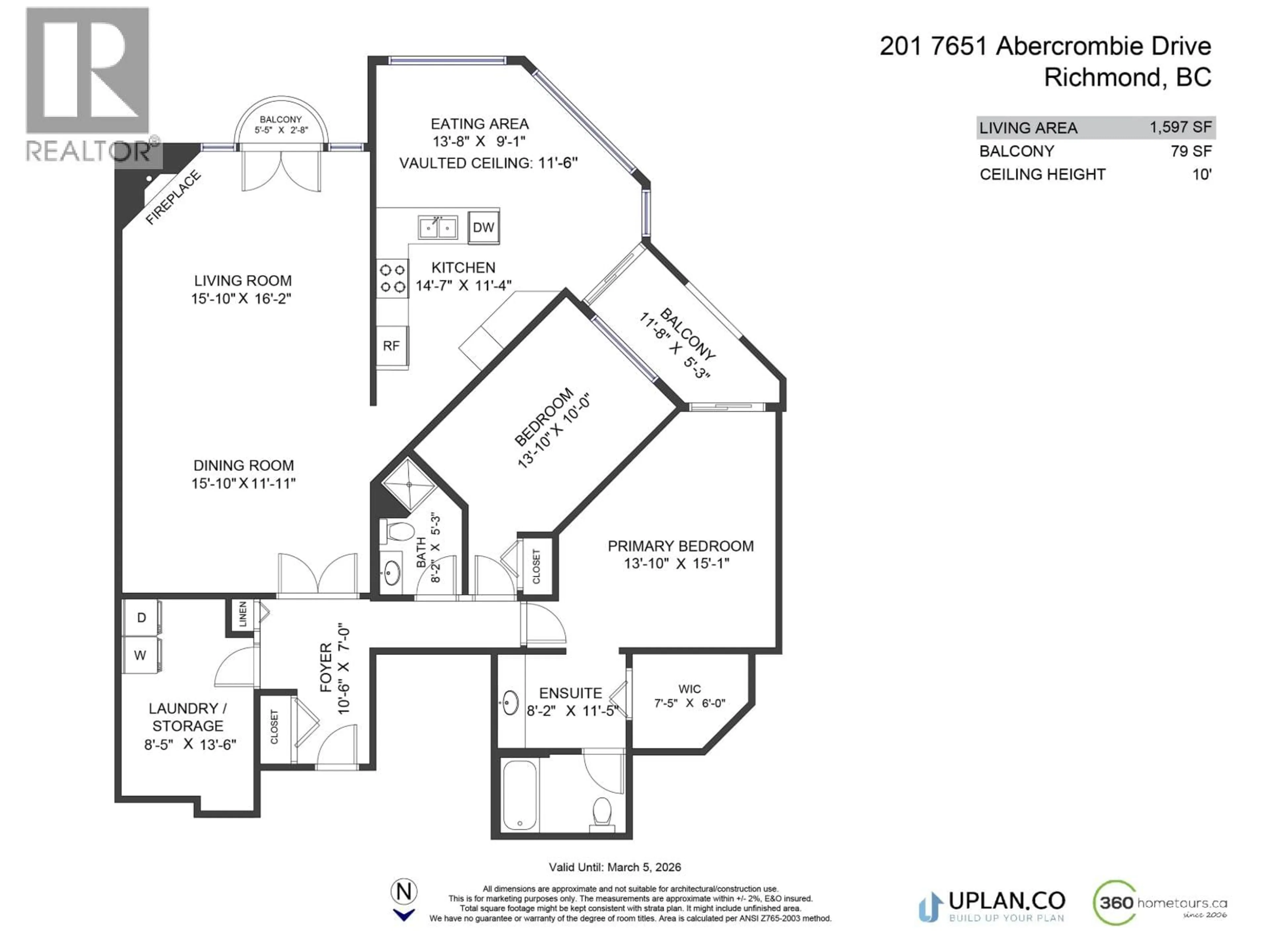 Floor plan for 201 - 7651 ABERCROMBIE DRIVE, Richmond British Columbia V6Y3N3